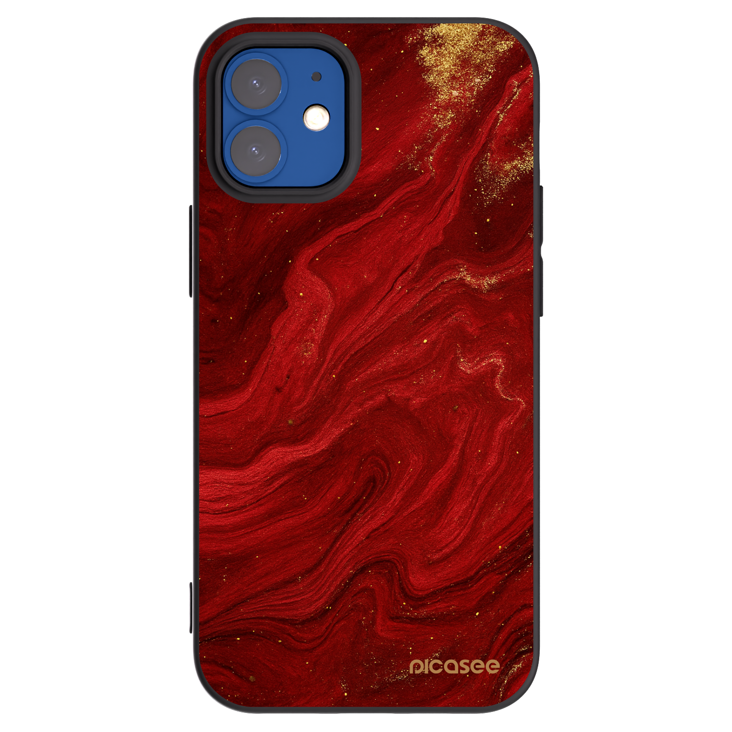Picasee silikonski črni ovitek za Apple iPhone 12 mini - Red