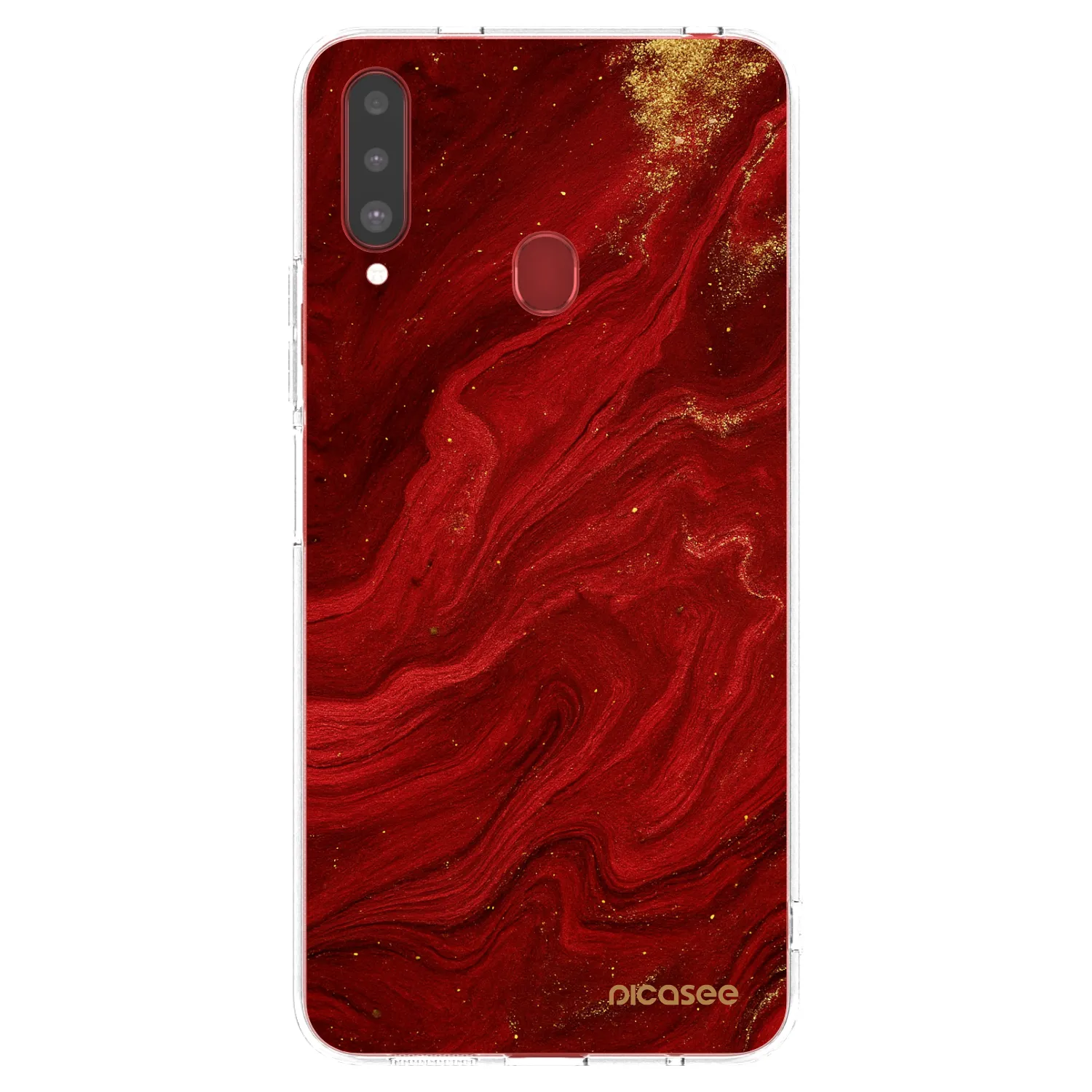 Picasee silikonski prozorni ovitek za Samsung Galaxy A20s - Red