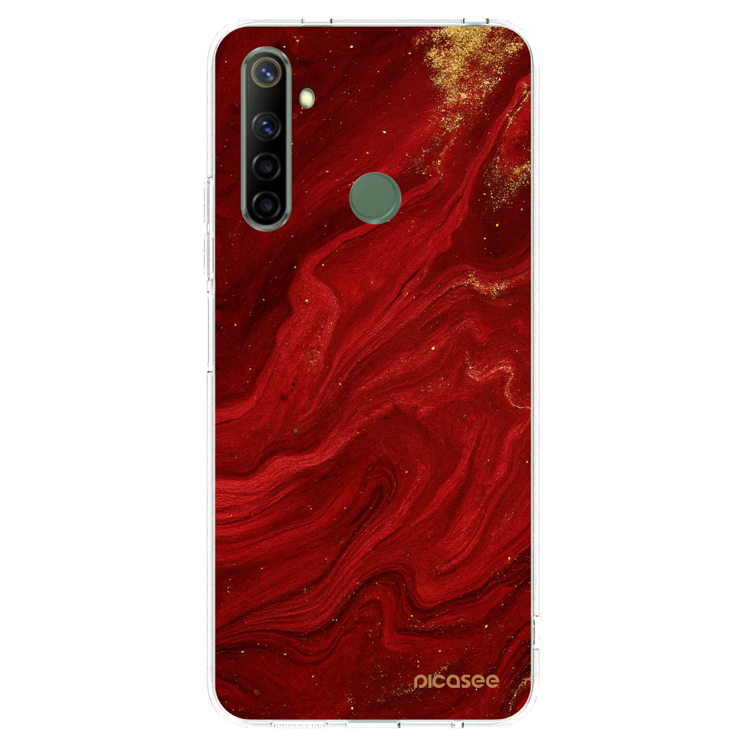 Picasee silikonski prozorni ovitek za Realme 6i - Red