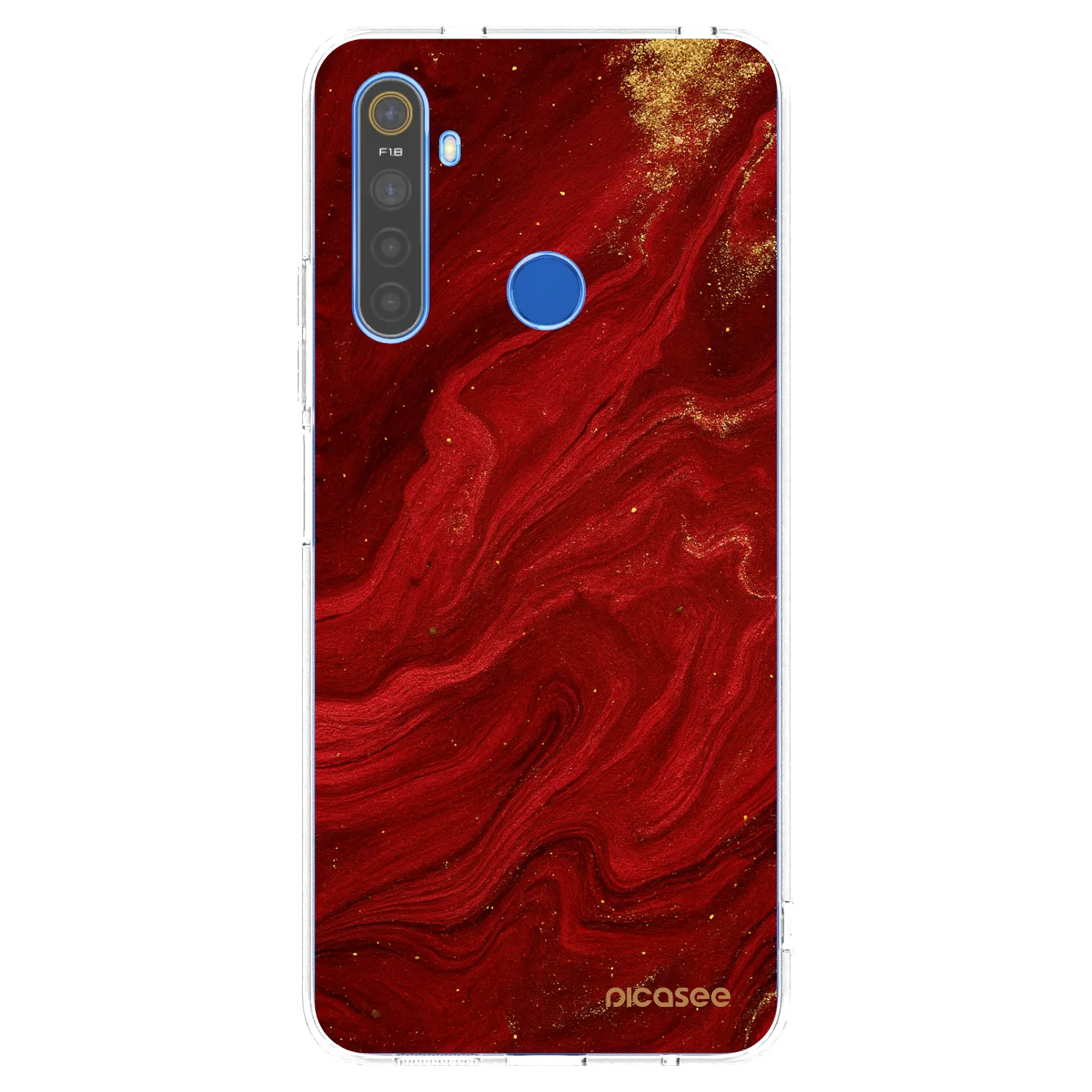 Picasee silikonski prozorni ovitek za Realme 5 - Red