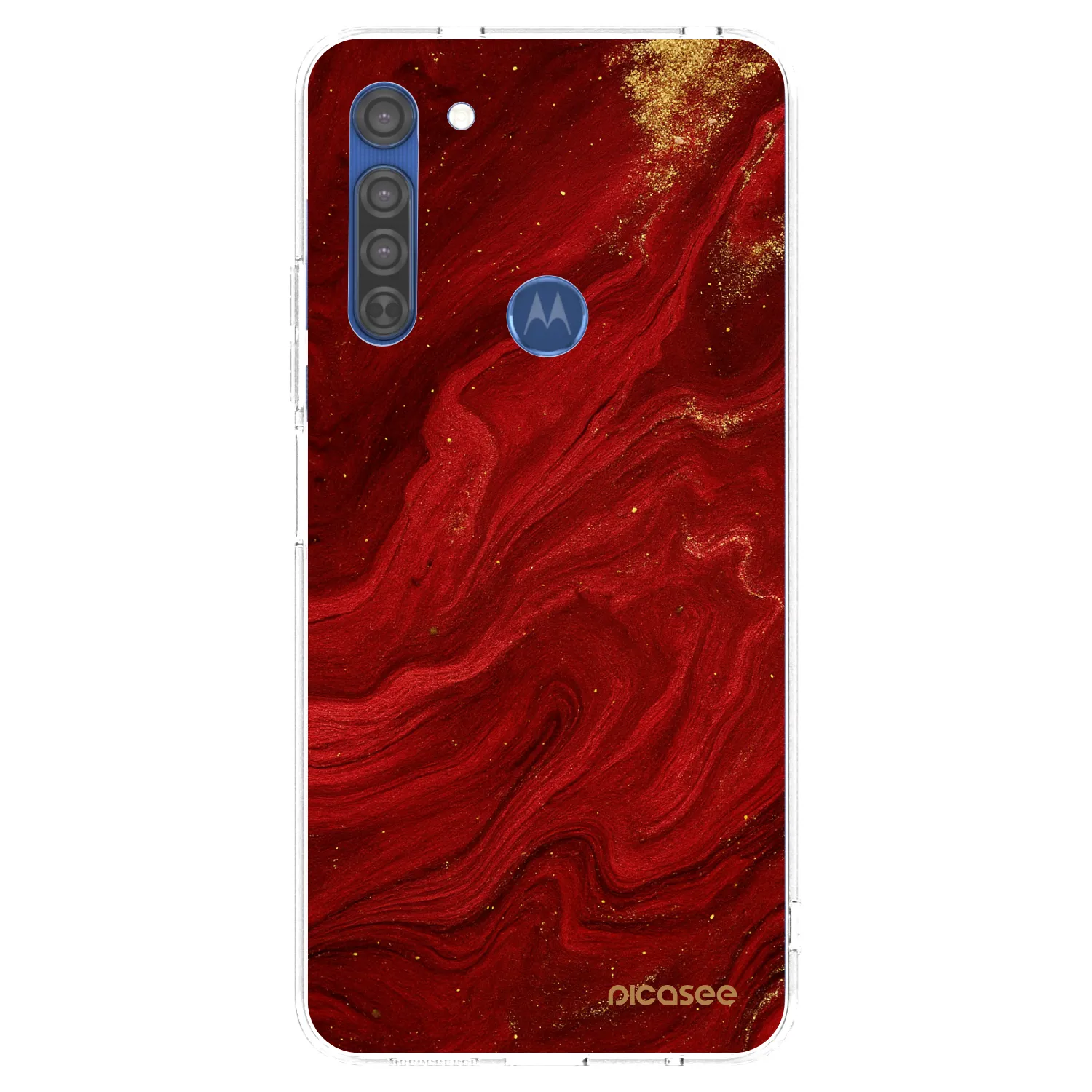 Picasee silikonski prozorni ovitek za Motorola Moto G8 - Red