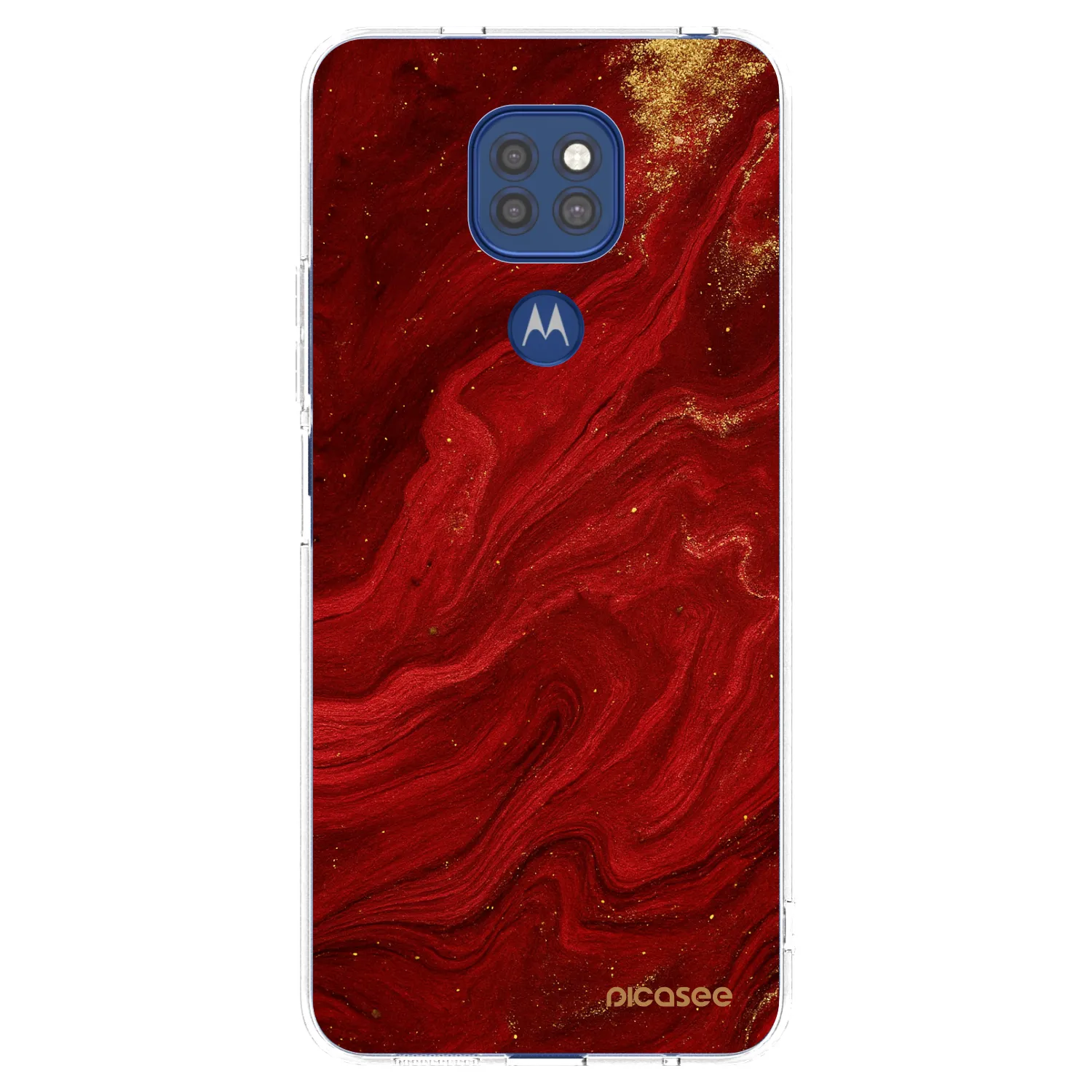 Picasee silikonski prozorni ovitek za Motorola Moto G9 Play - Red