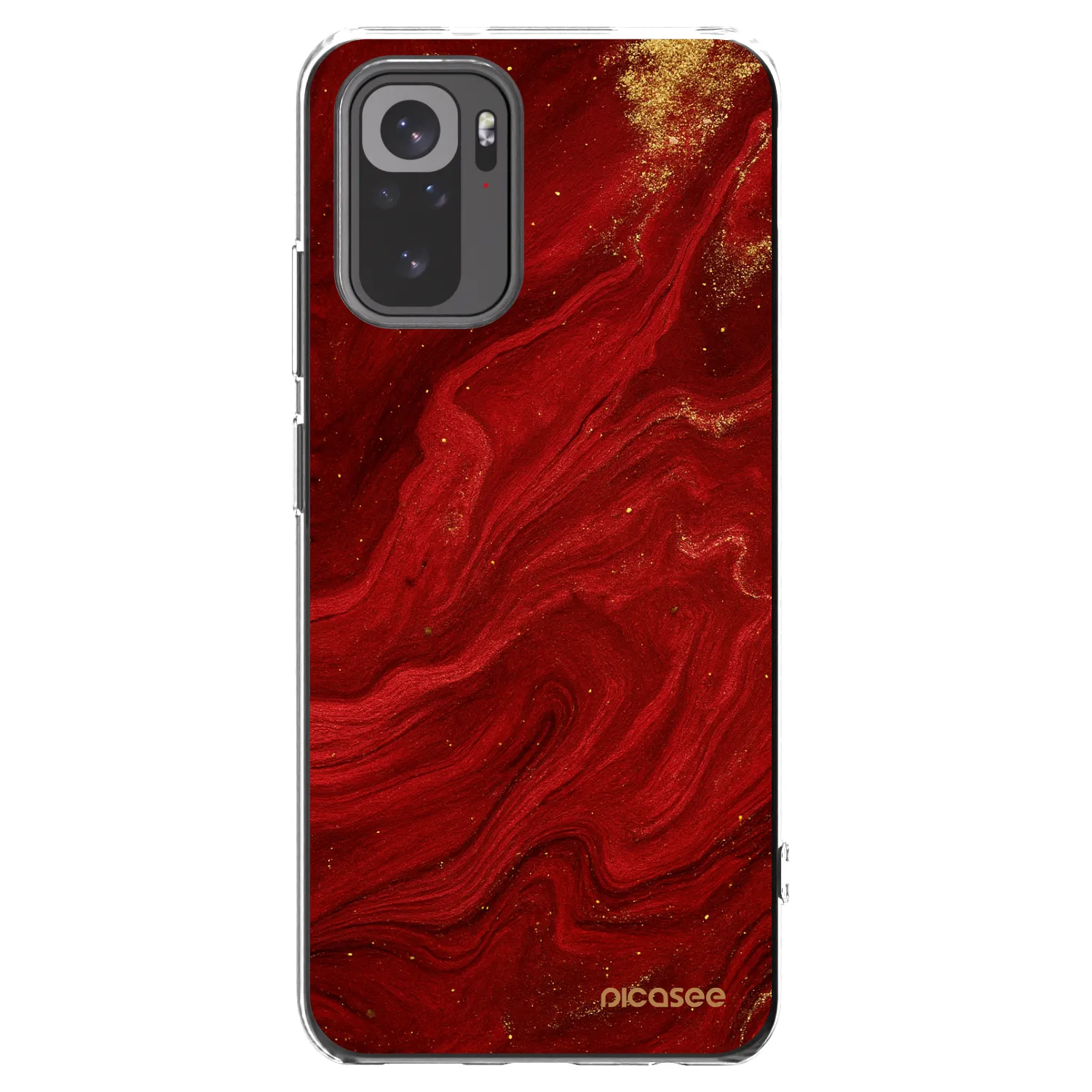Picasee silikonski prozorni ovitek za Xiaomi Redmi Note 10 - Red