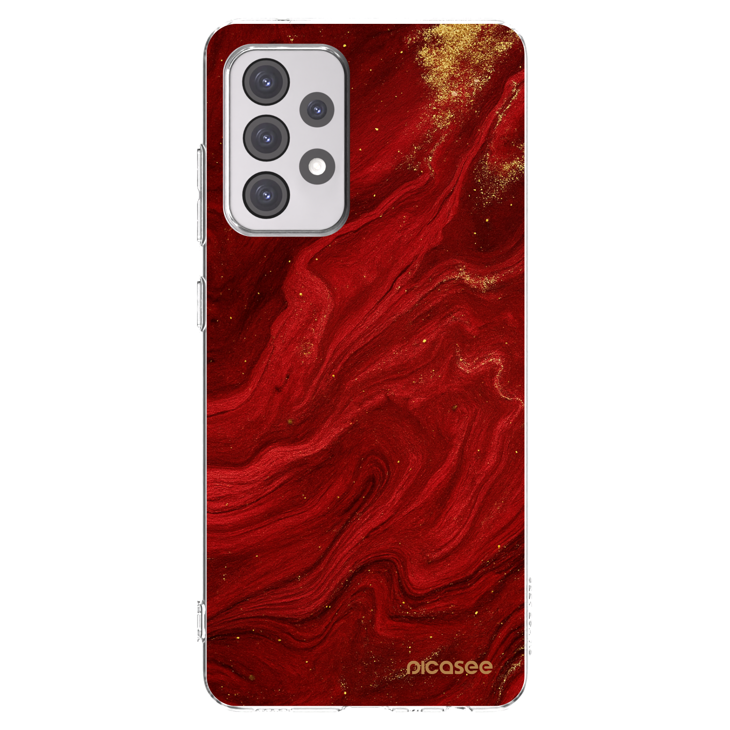 Picasee silikonski prozorni ovitek za Samsung Galaxy A52 5G A525F - Red