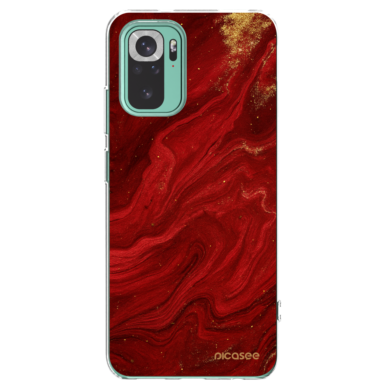 Picasee silikonski prozorni ovitek za Xiaomi Redmi Note 10 Pro - Red