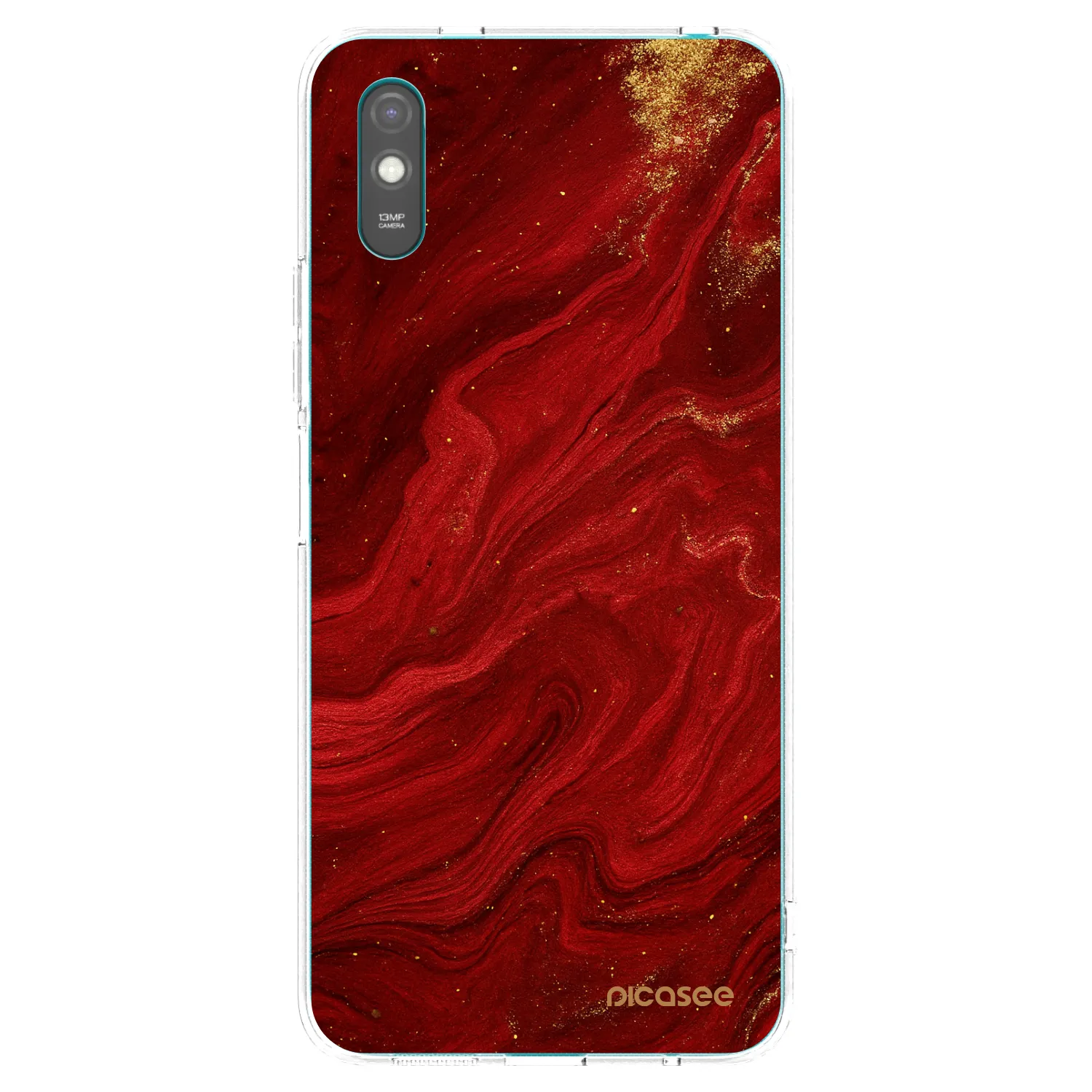 Picasee silikonski prozorni ovitek za Xiaomi Redmi 9AT - Red