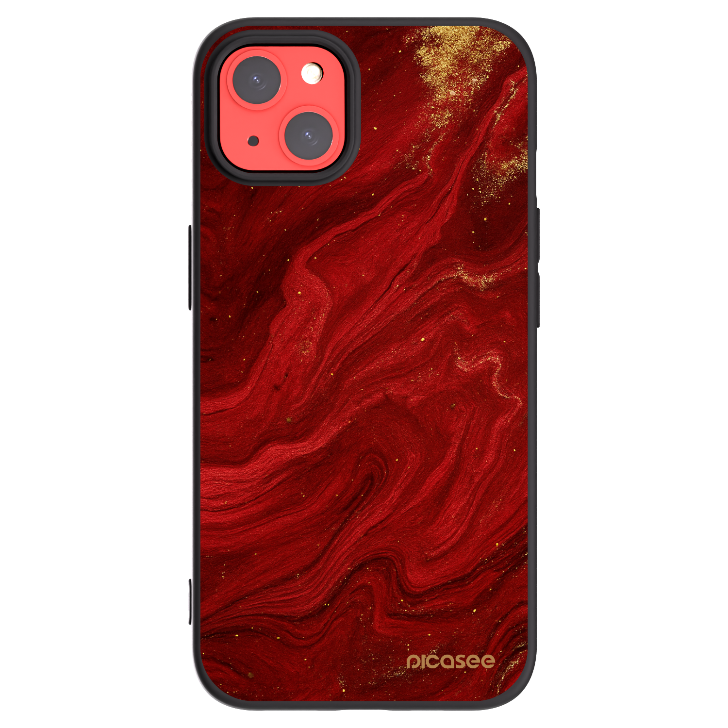 Picasee silikonski črni ovitek za Apple iPhone 13 - Red
