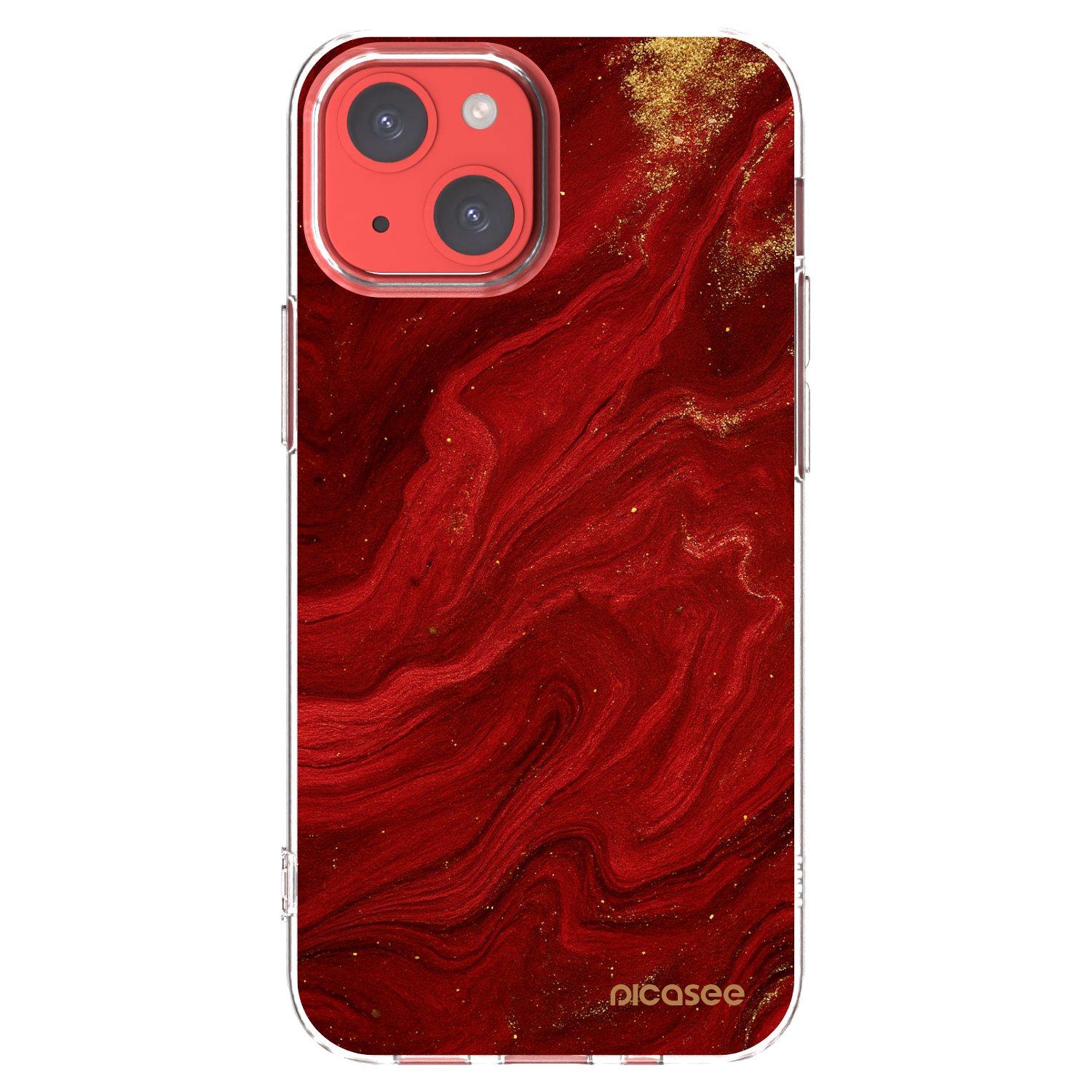 Picasee silikonski prozorni ovitek za Apple iPhone 13 mini - Red