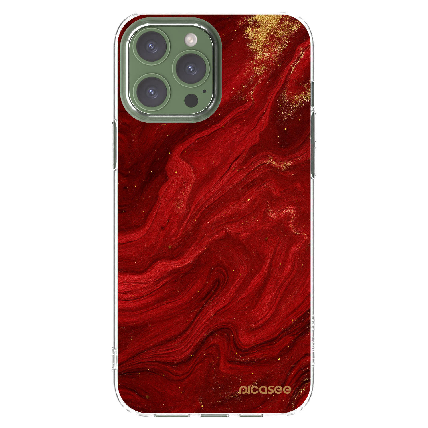 Picasee silikonski prozorni ovitek za Apple iPhone 13 Pro Max - Red