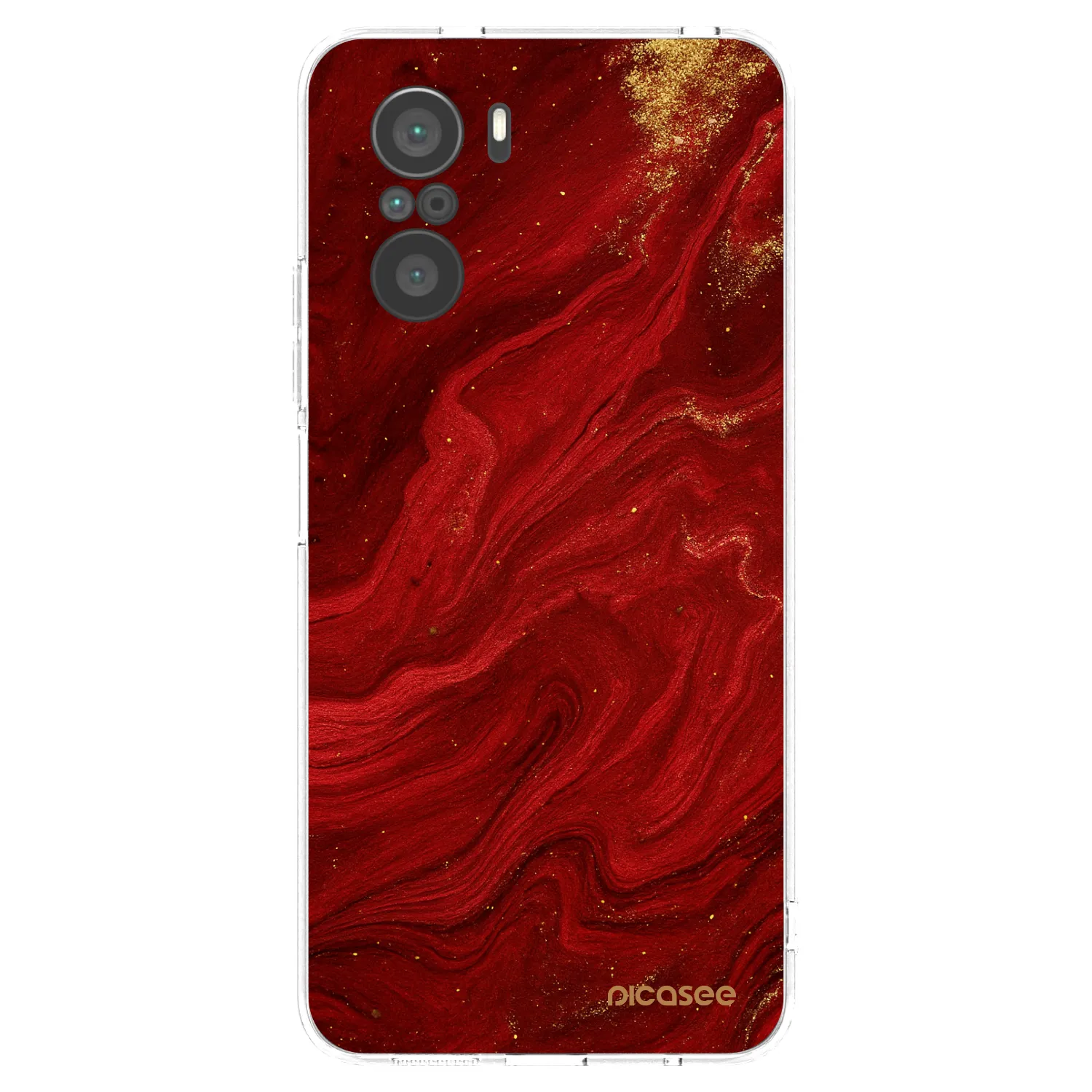 Picasee silikonski prozorni ovitek za Xiaomi Poco F3 - Red