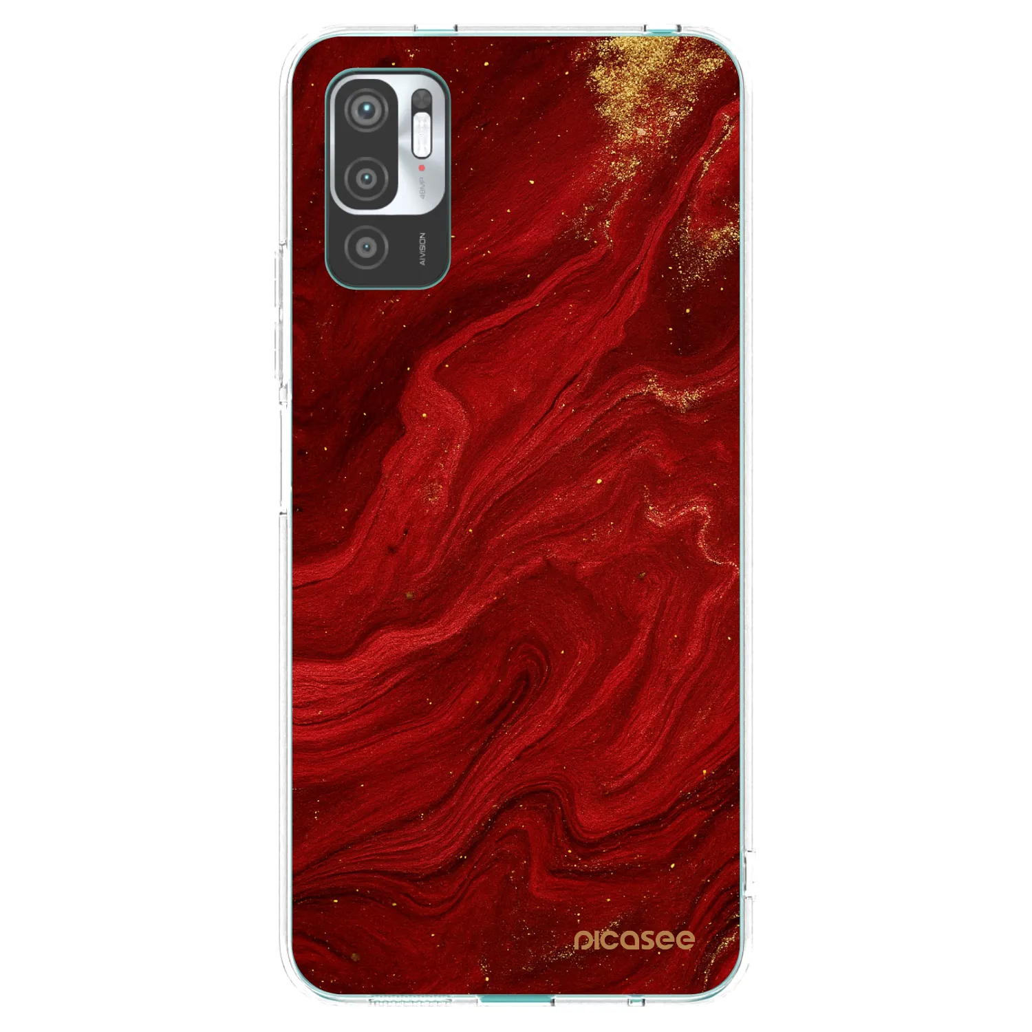 Picasee silikonski prozorni ovitek za Xiaomi Redmi Note 10 5G - Red