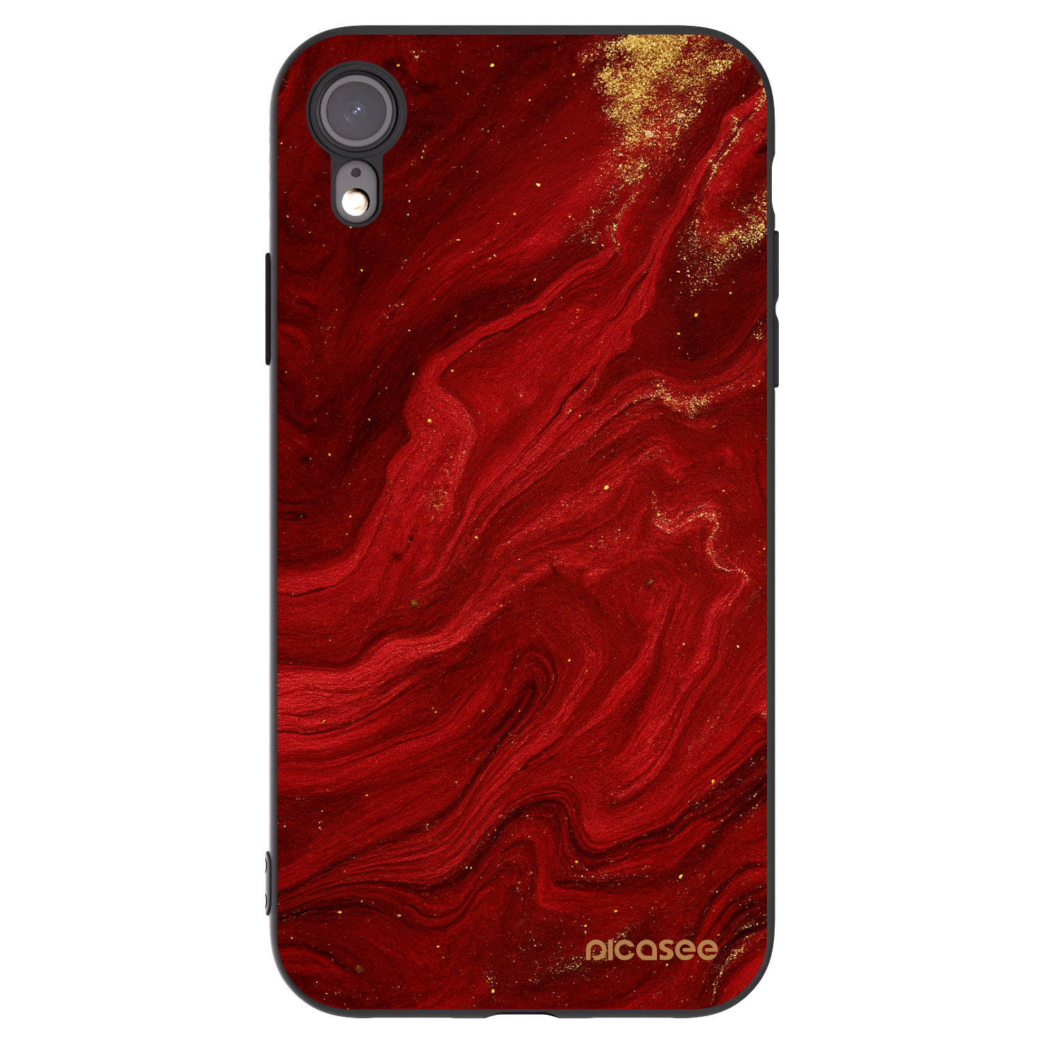 Picasee silikonski črni ovitek za Apple iPhone XR - Red