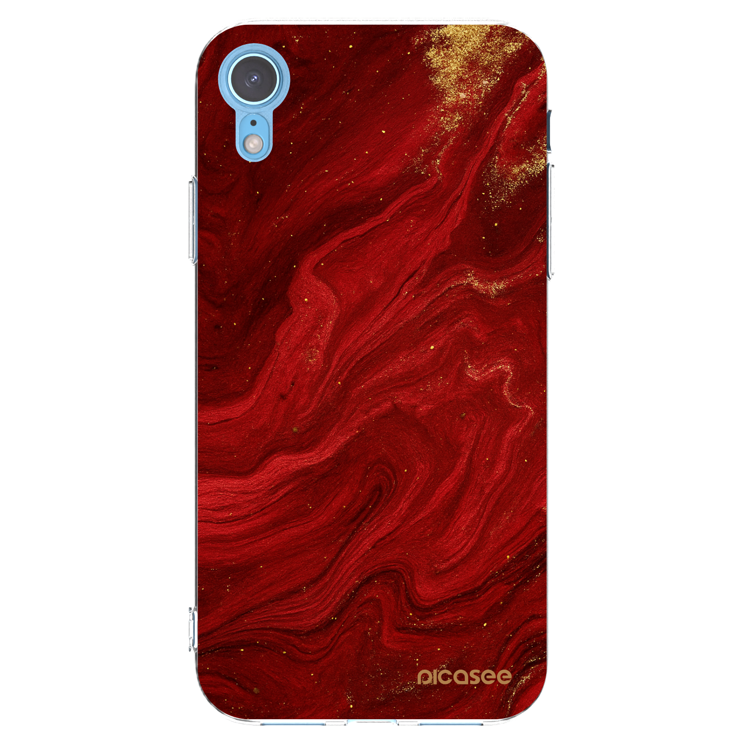 Picasee silikonski prozorni ovitek za Apple iPhone XR - Red