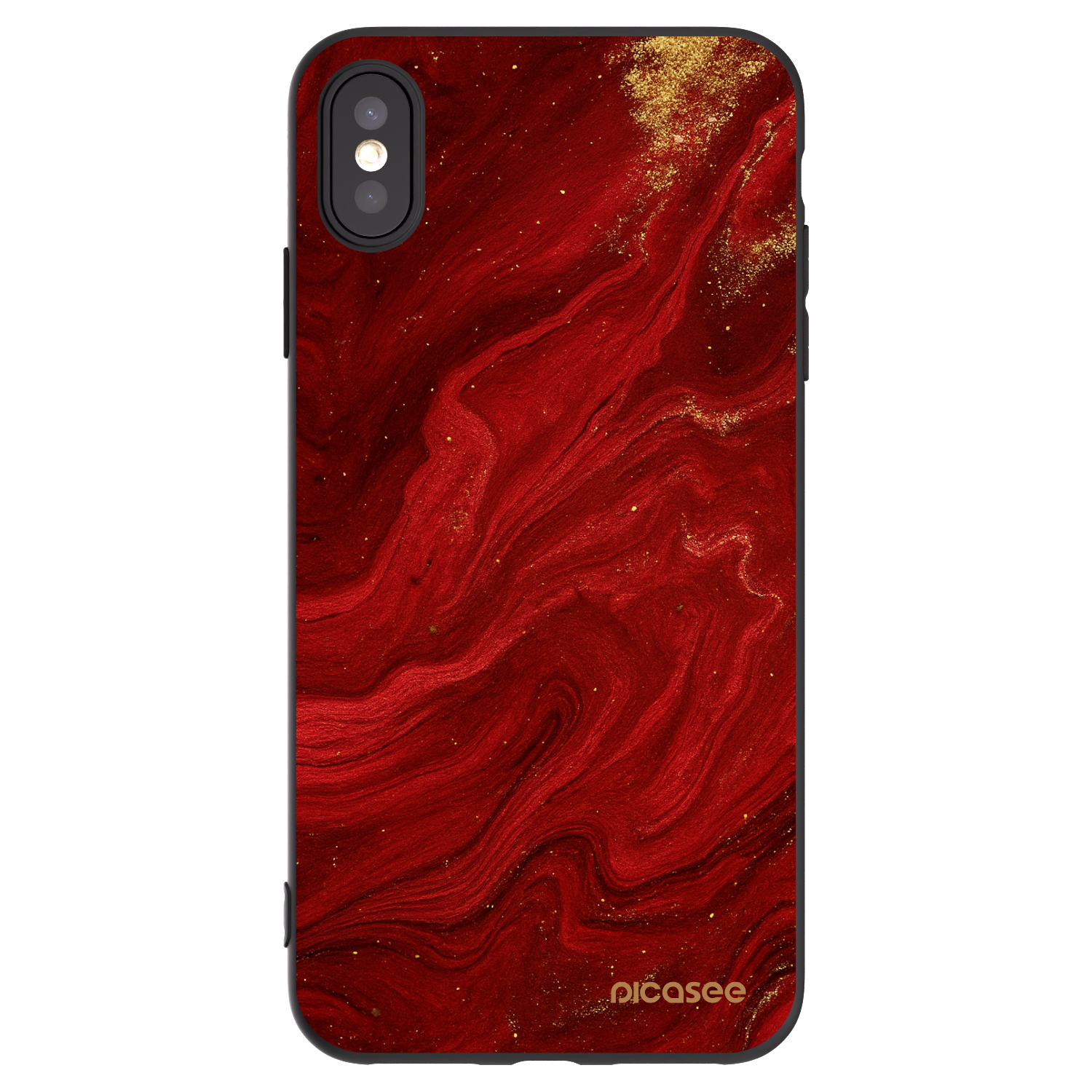 Picasee silikonski črni ovitek za Apple iPhone XS Max - Red
