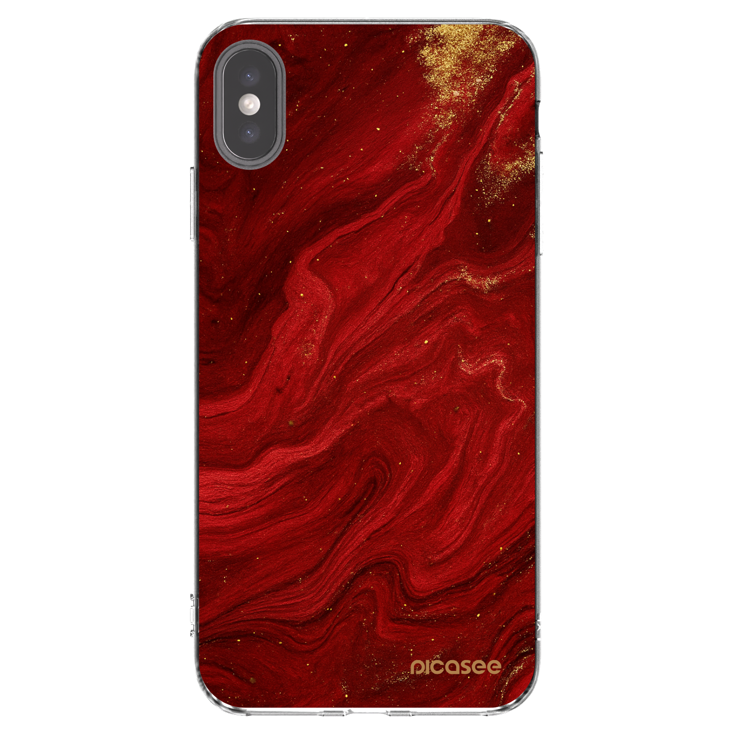 Picasee silikonski prozorni ovitek za Apple iPhone XS Max - Red