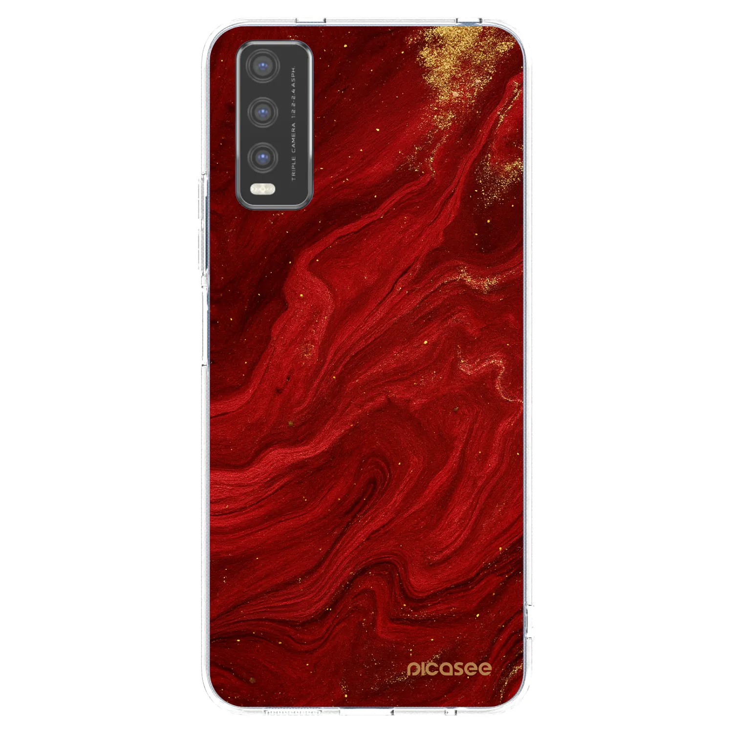 Picasee silikonski prozorni ovitek za Vivo Y20s - Red