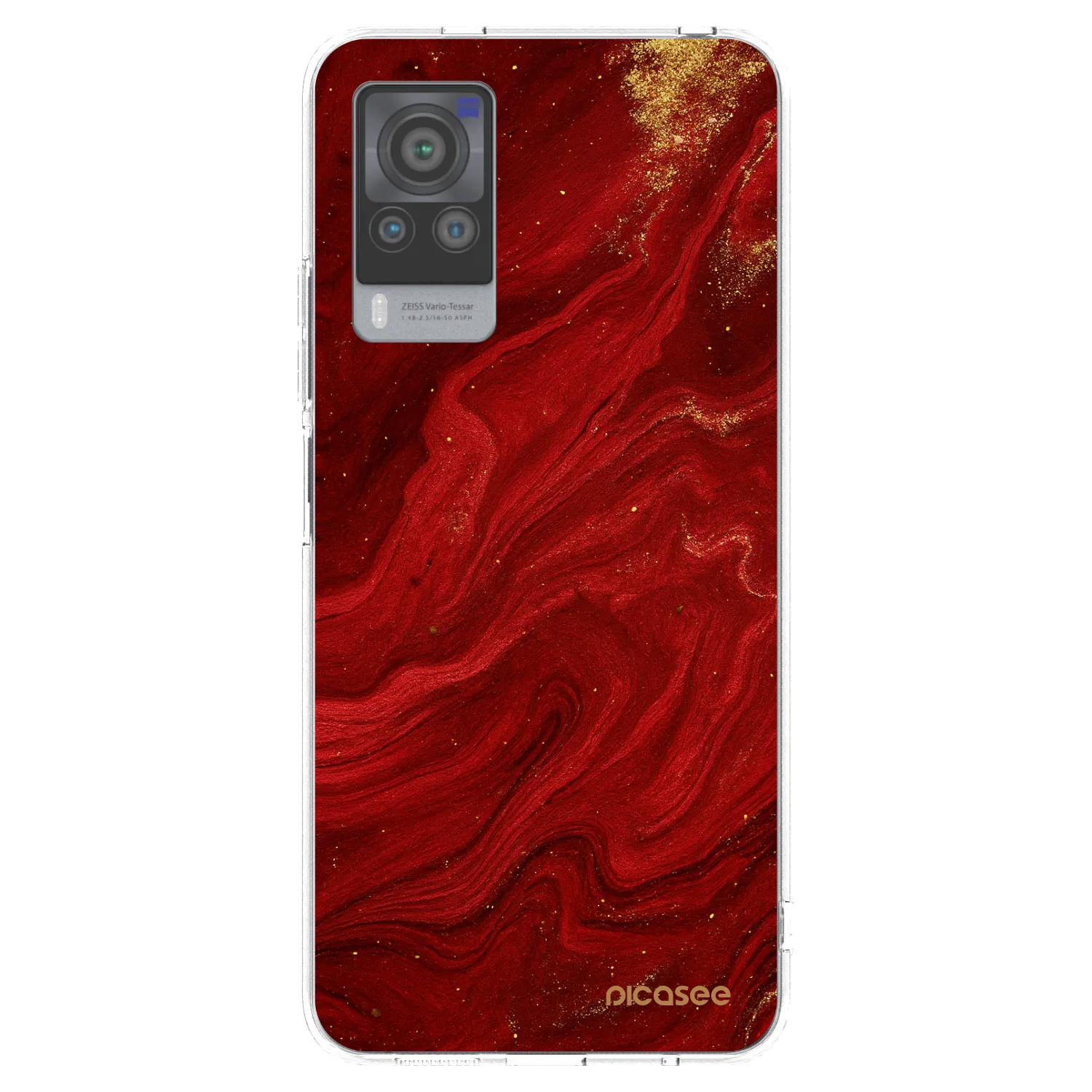 Picasee silikonski prozorni ovitek za Vivo X60 Pro 5G - Red