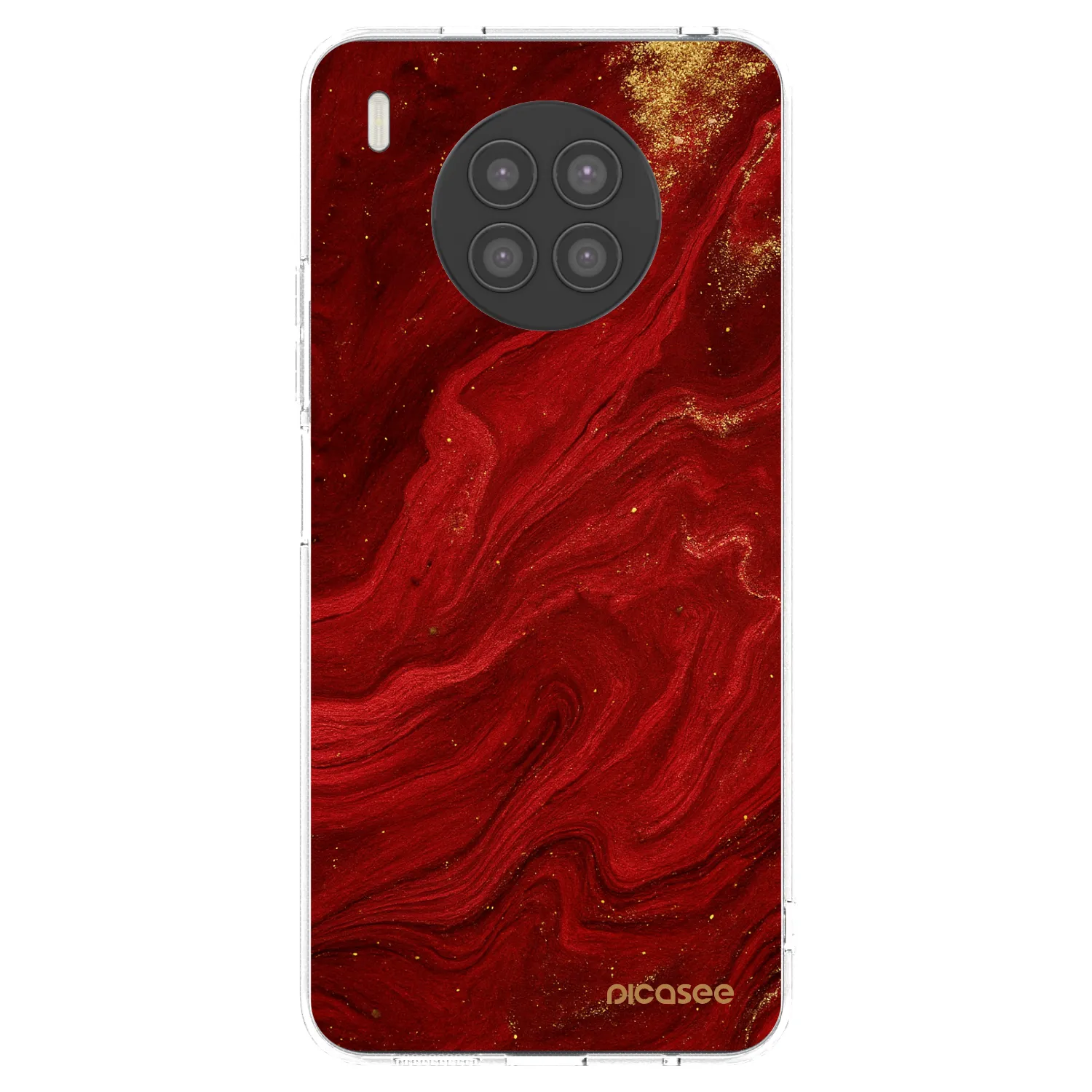 Picasee silikonski prozorni ovitek za Huawei Nova 8i - Red