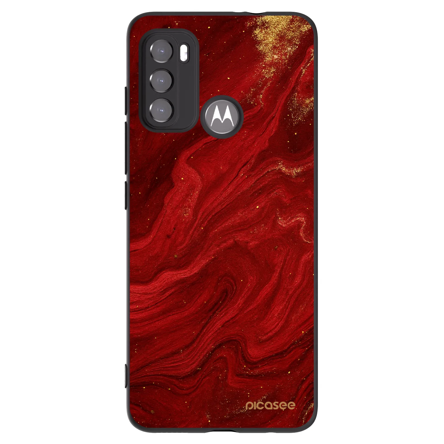 Picasee silikonski črni ovitek za Motorola Moto G60 - Red