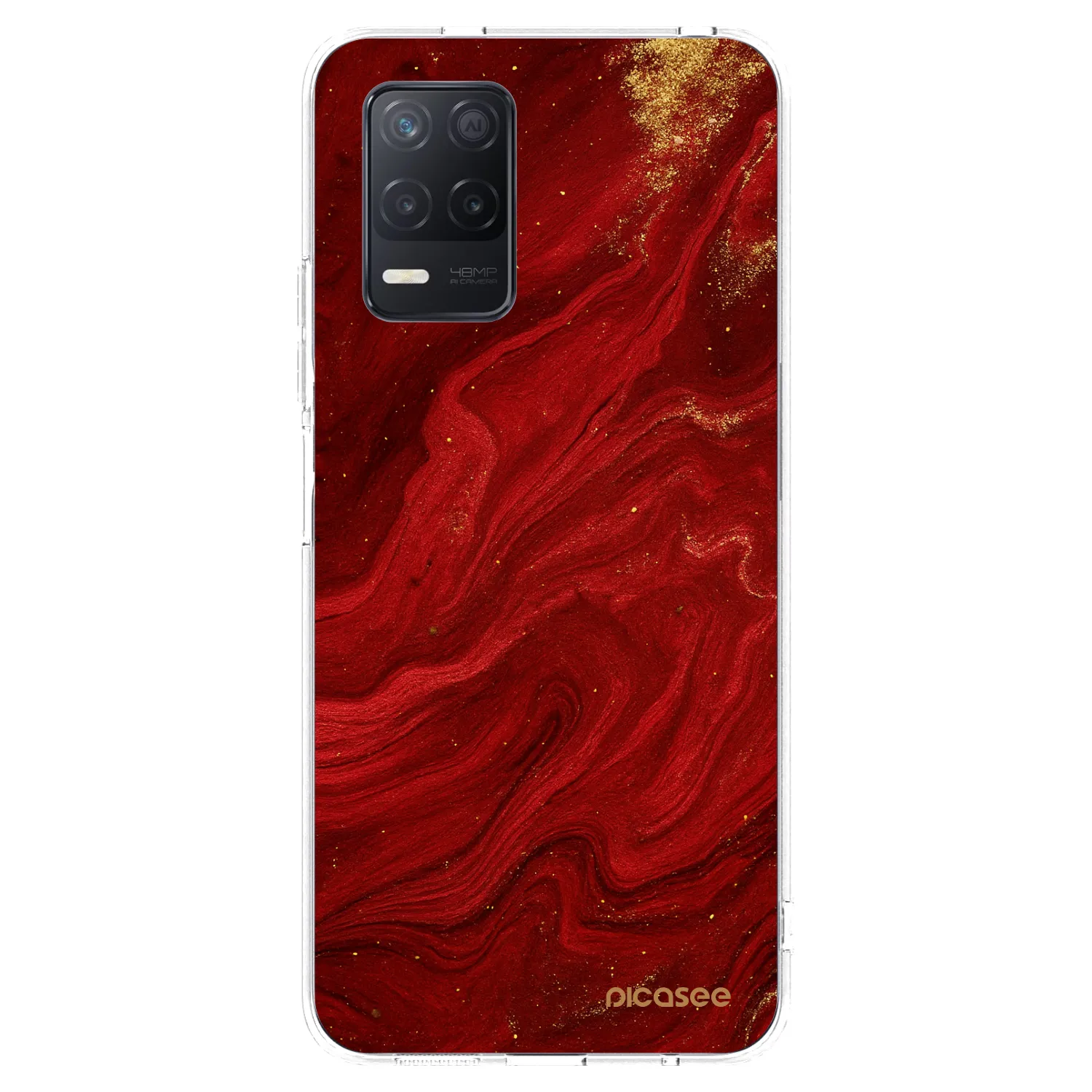 Picasee silikonski prozorni ovitek za Realme 8 5G - Red