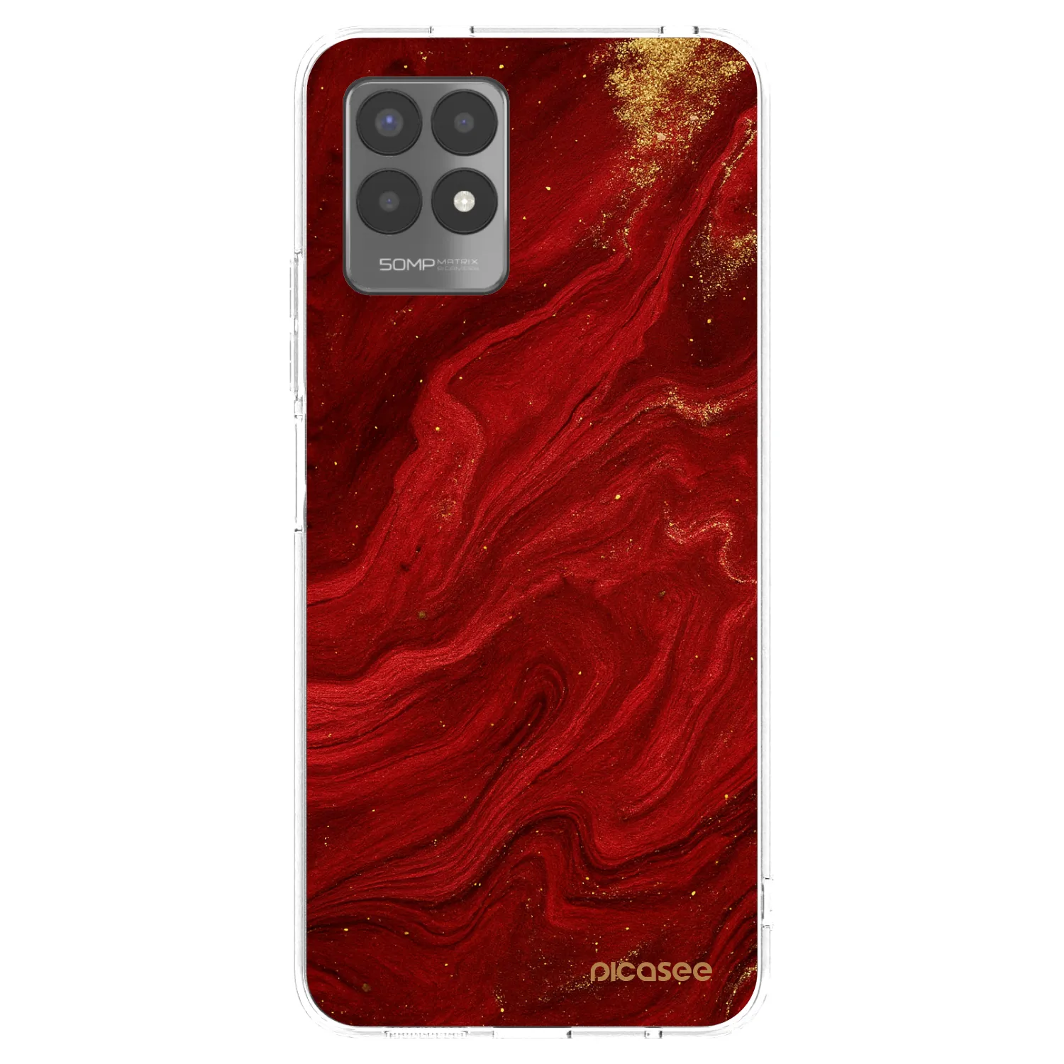 Picasee silikonski prozorni ovitek za Realme 8i - Red