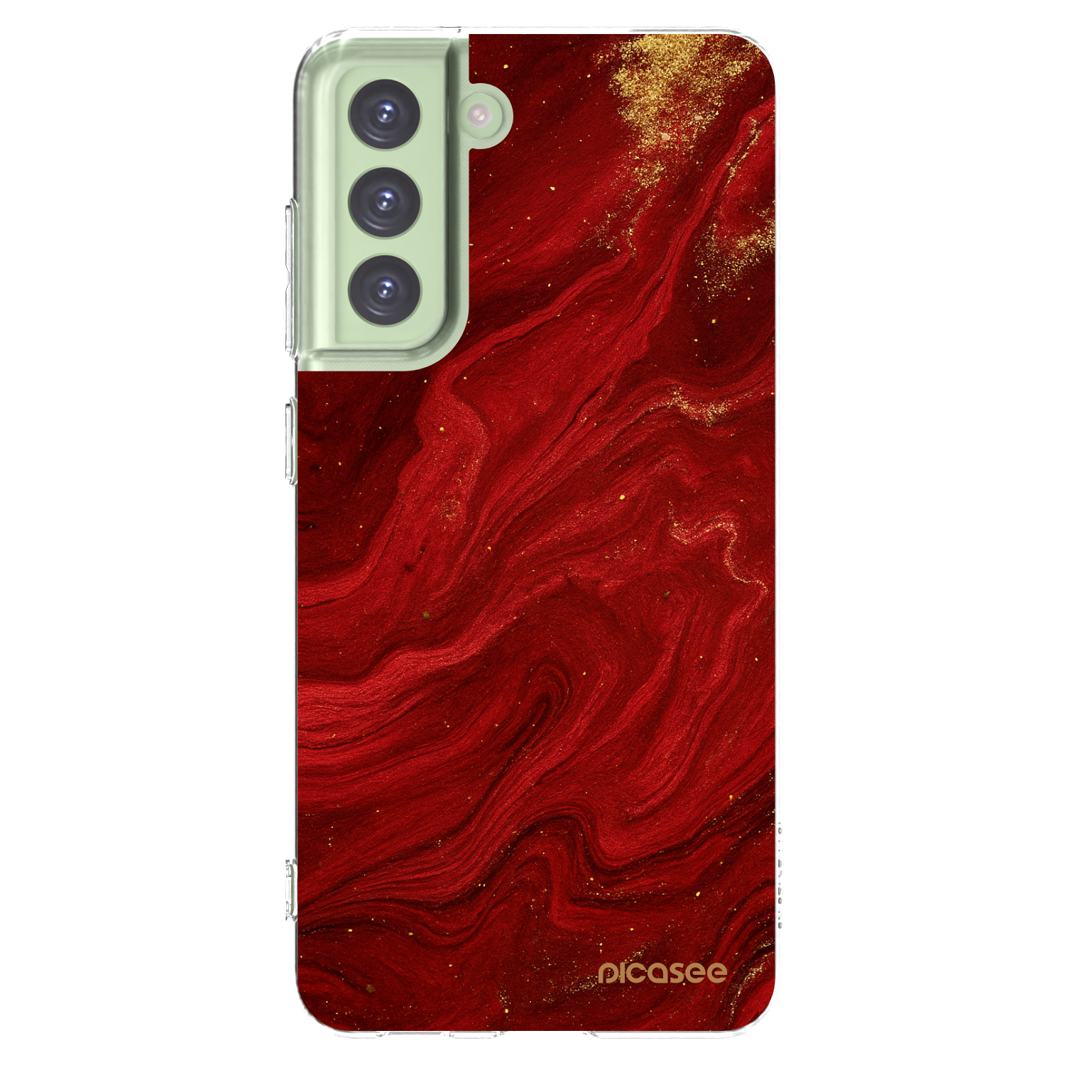 Picasee silikonski prozorni ovitek za Samsung Galaxy S21 FE 5G - Red