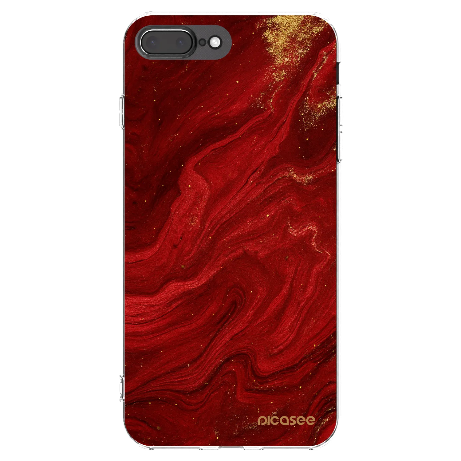 Picasee silikonski prozorni ovitek za Apple iPhone 7 Plus - Red