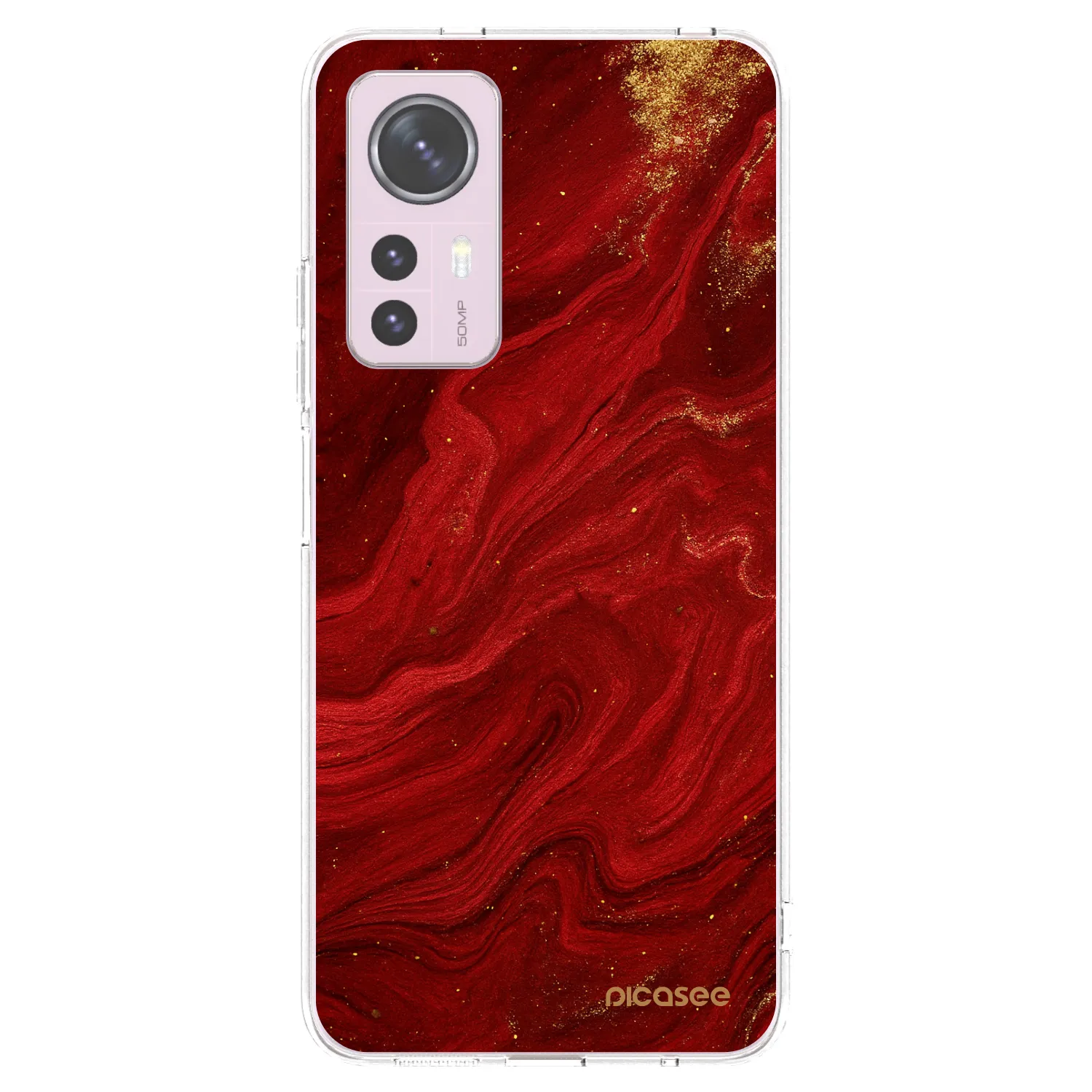 Picasee silikonski prozorni ovitek za Xiaomi 12 - Red