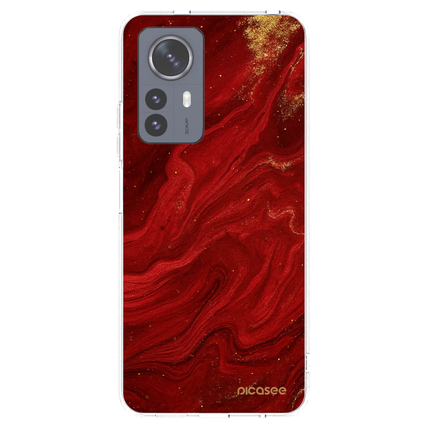 Picasee silikonski prozorni ovitek za Xiaomi 12 Pro - Red