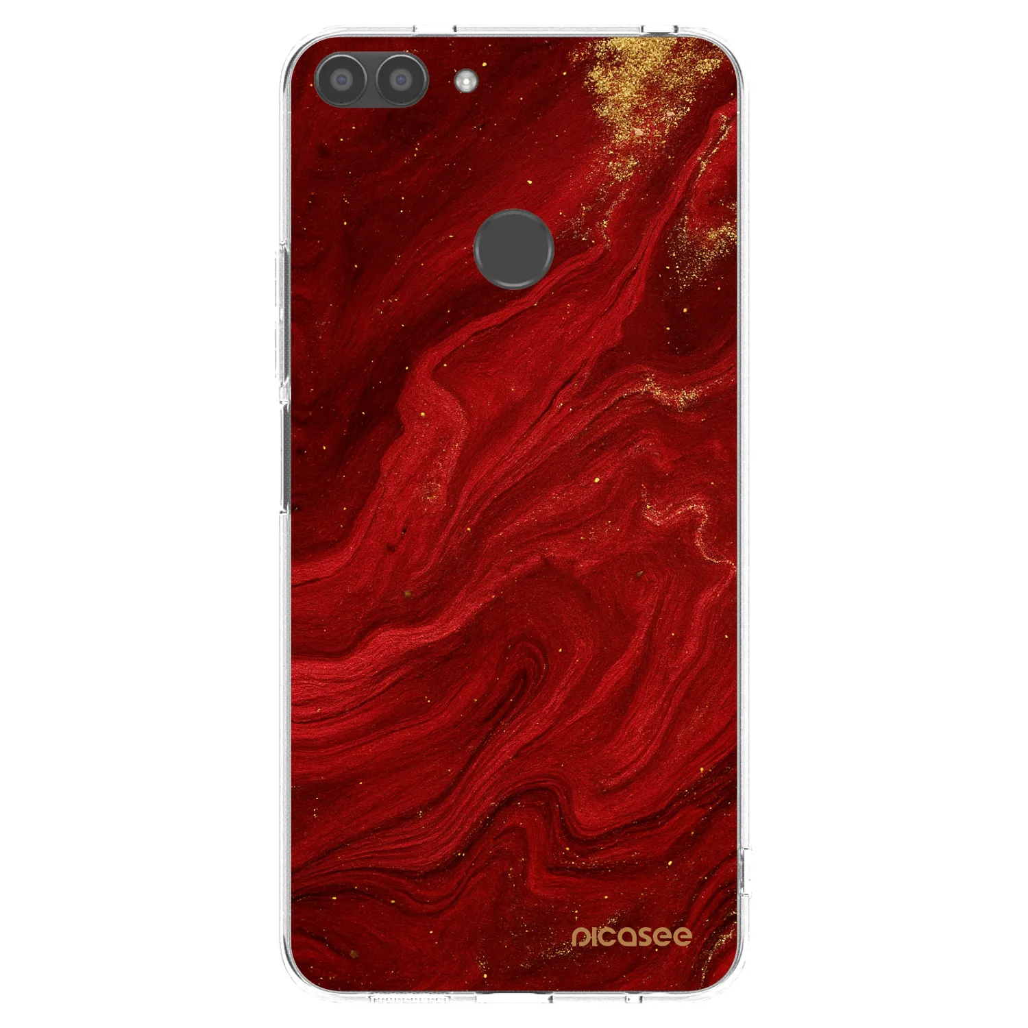 Picasee silikonski prozorni ovitek za Huawei P Smart - Red