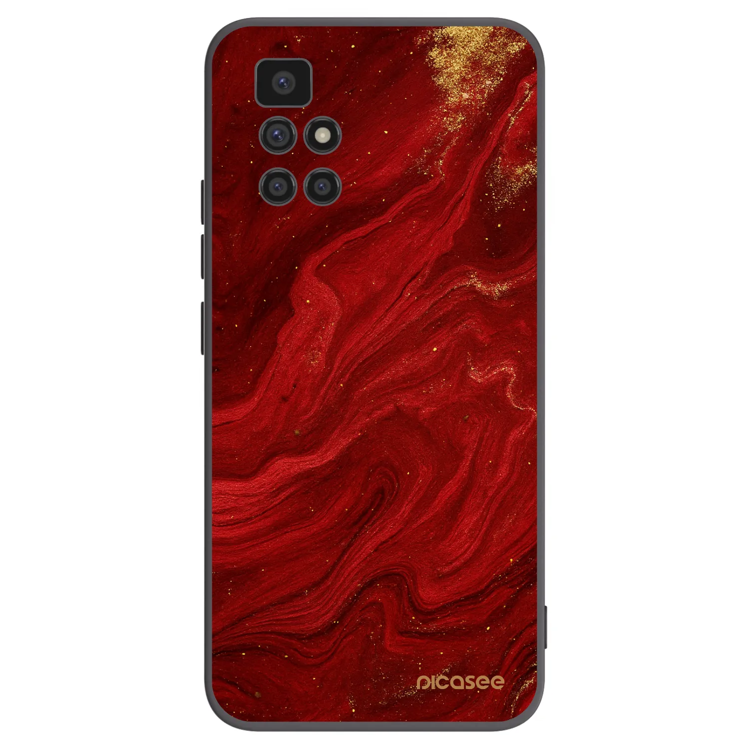 Picasee silikonski črni ovitek za Xiaomi Redmi 10 (2022) - Red