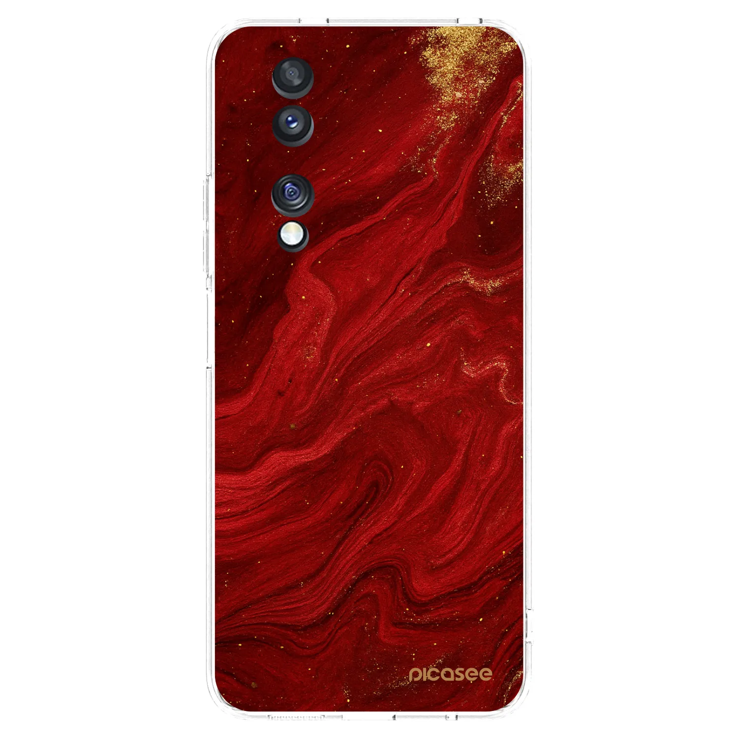 Picasee silikonski prozorni ovitek za Honor 70 - Red
