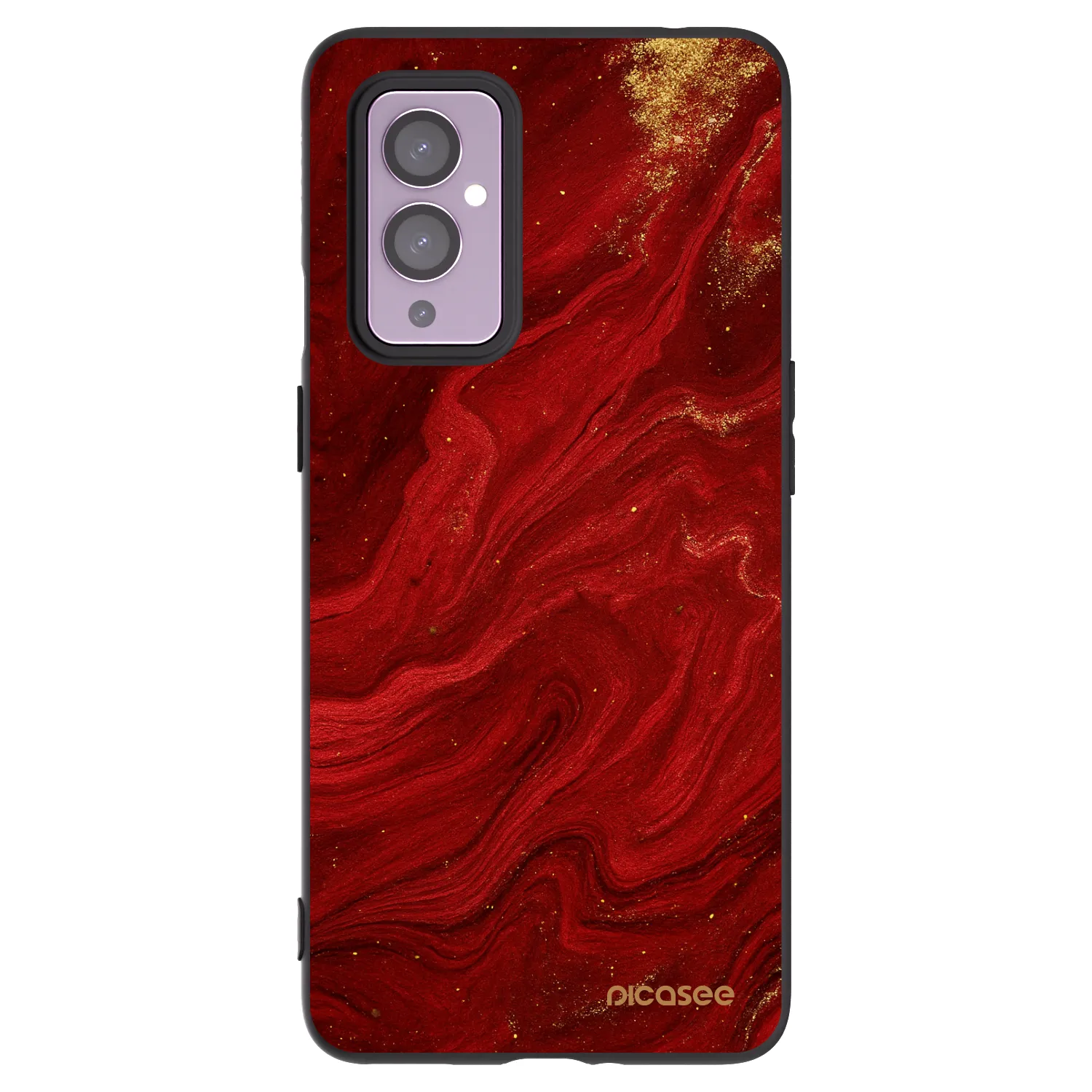 Picasee silikonski črni ovitek za OnePlus 9 - Red