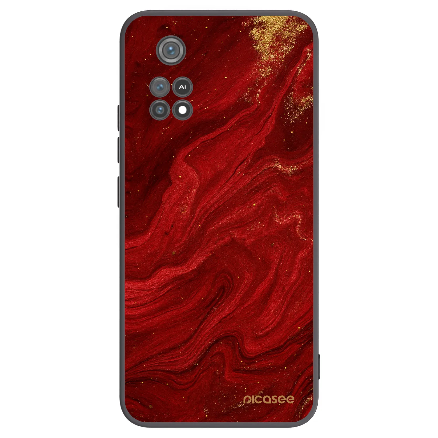 Picasee silikonski črni ovitek za Xiaomi Poco M4 Pro - Red