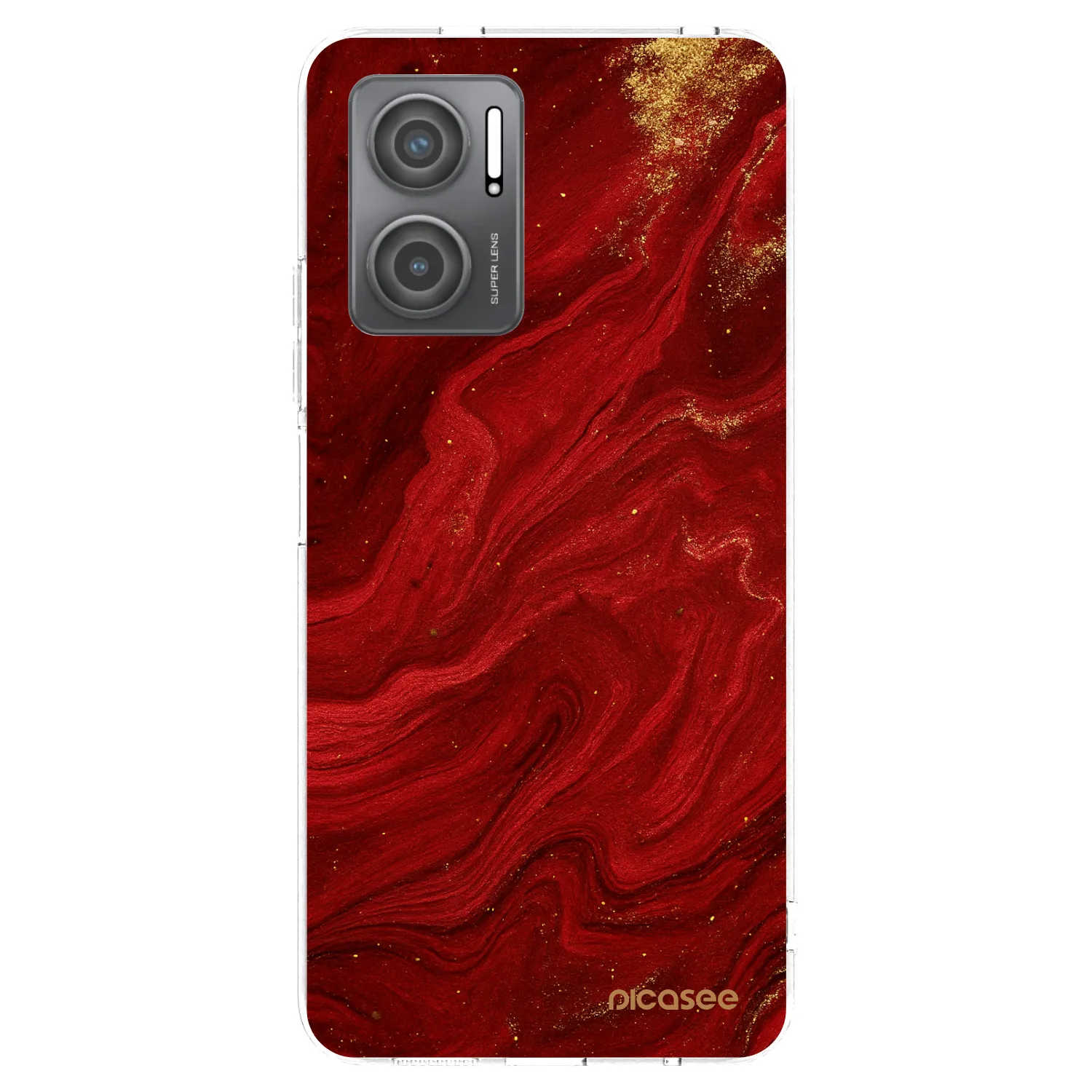 Picasee silikonski prozorni ovitek za Xiaomi Redmi 10 5G - Red