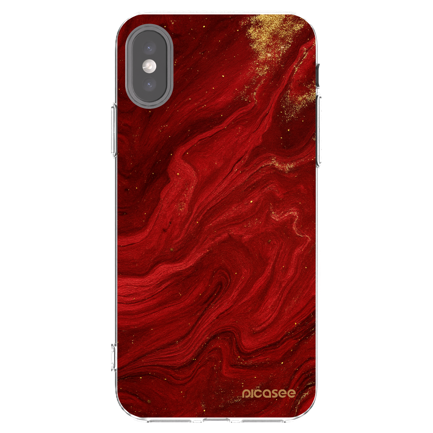 Picasee silikonski prozorni ovitek za Apple iPhone X/XS - Red