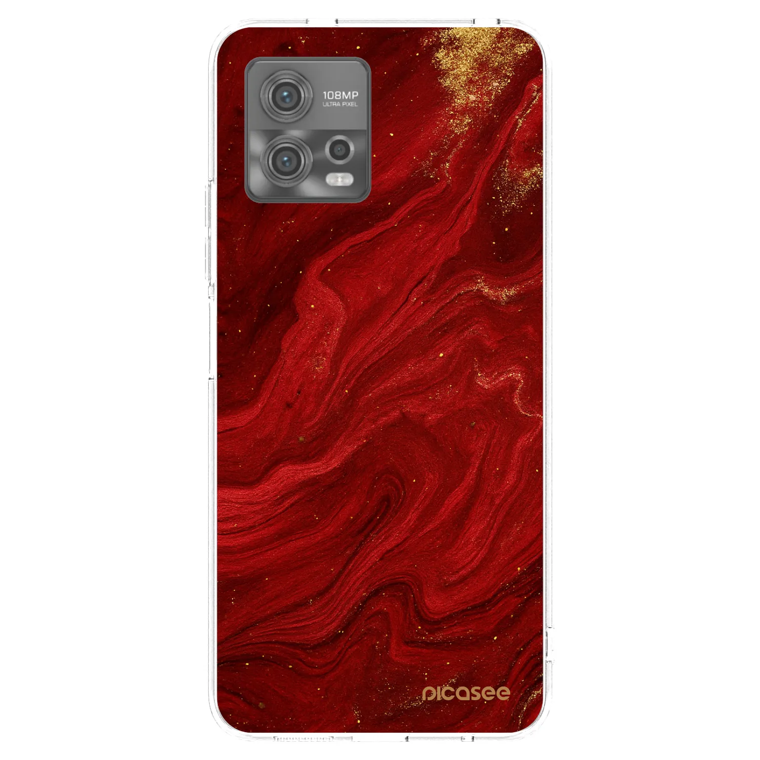 Picasee silikonski prozorni ovitek za Motorola Moto G72 - Red