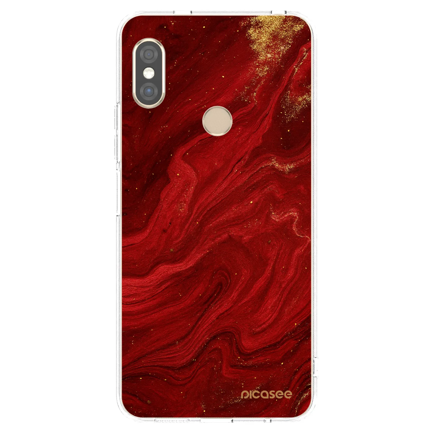 Picasee silikonski prozorni ovitek za Xiaomi Redmi Note 5 Global - Red