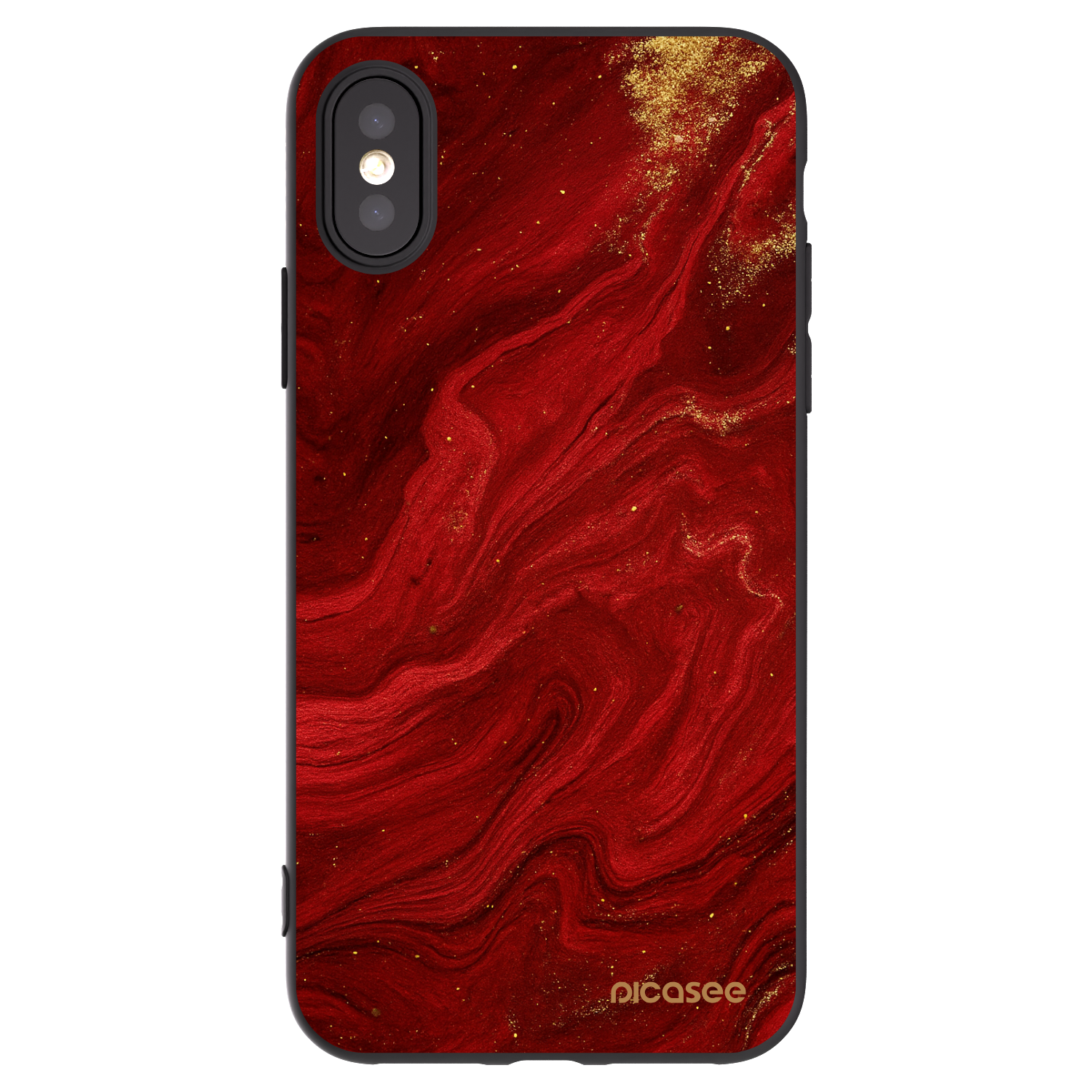 Picasee silikonski črni ovitek za Apple iPhone X/XS - Red