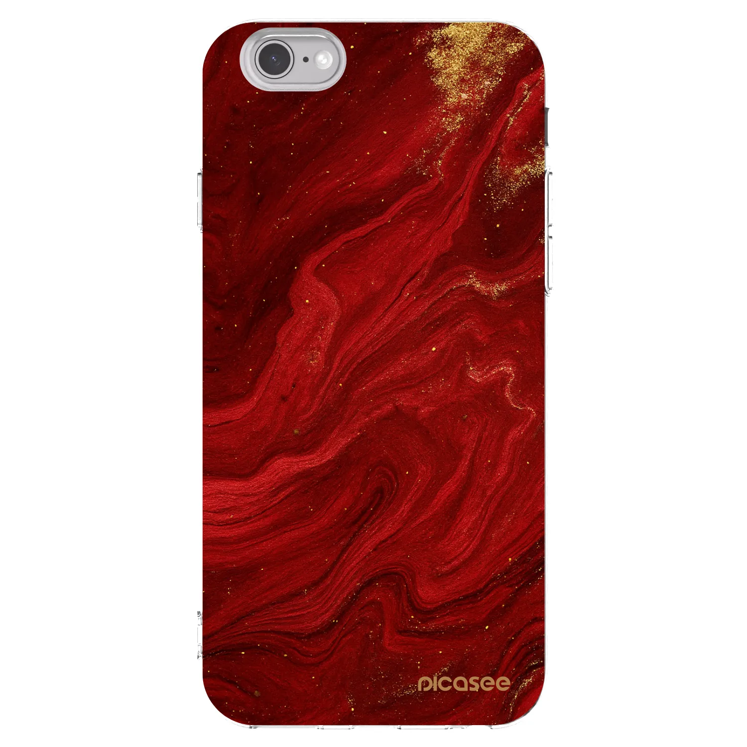 Picasee silikonski prozorni ovitek za Apple iPhone 6/6S - Red