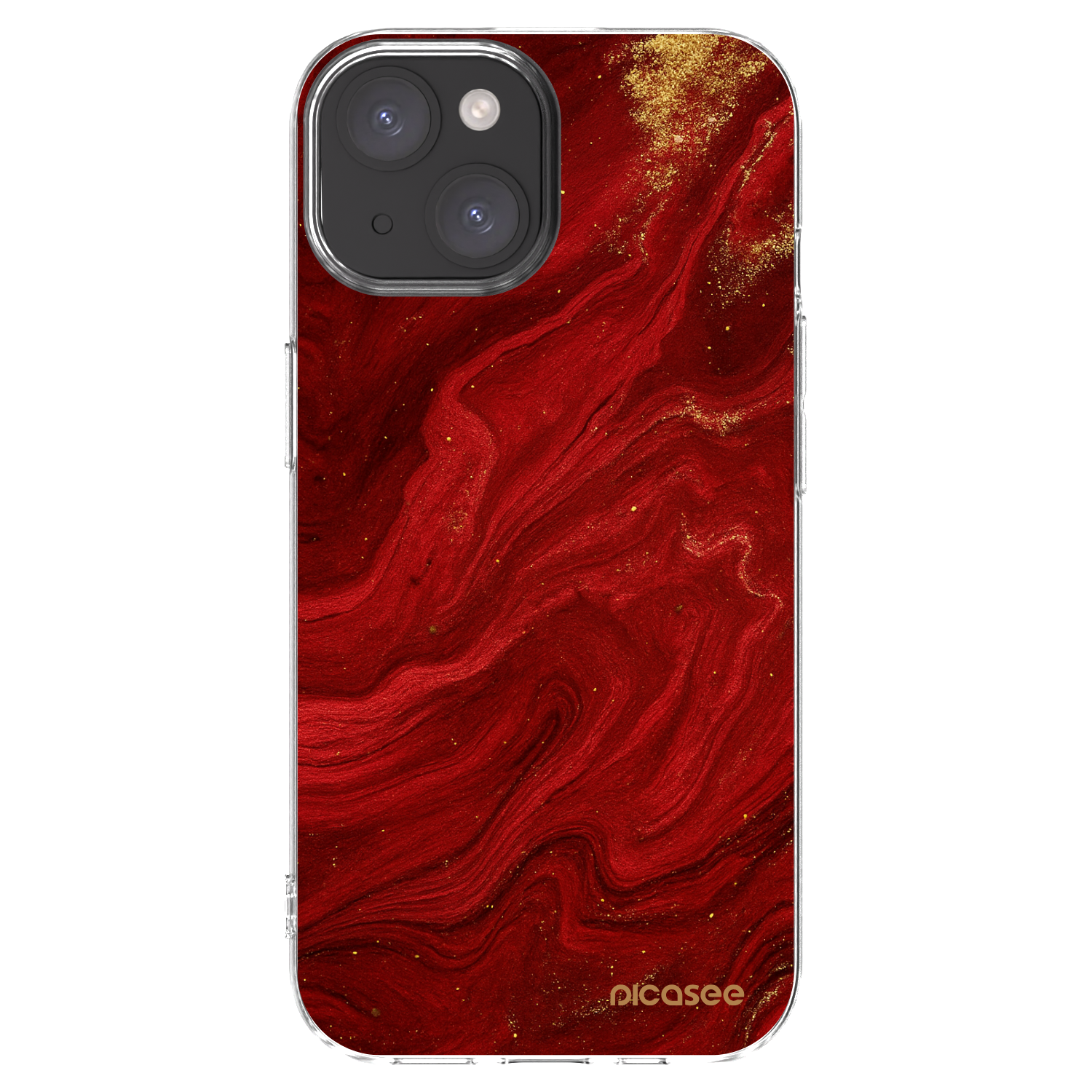 Picasee silikonski prozorni ovitek za Apple iPhone 15 - Red