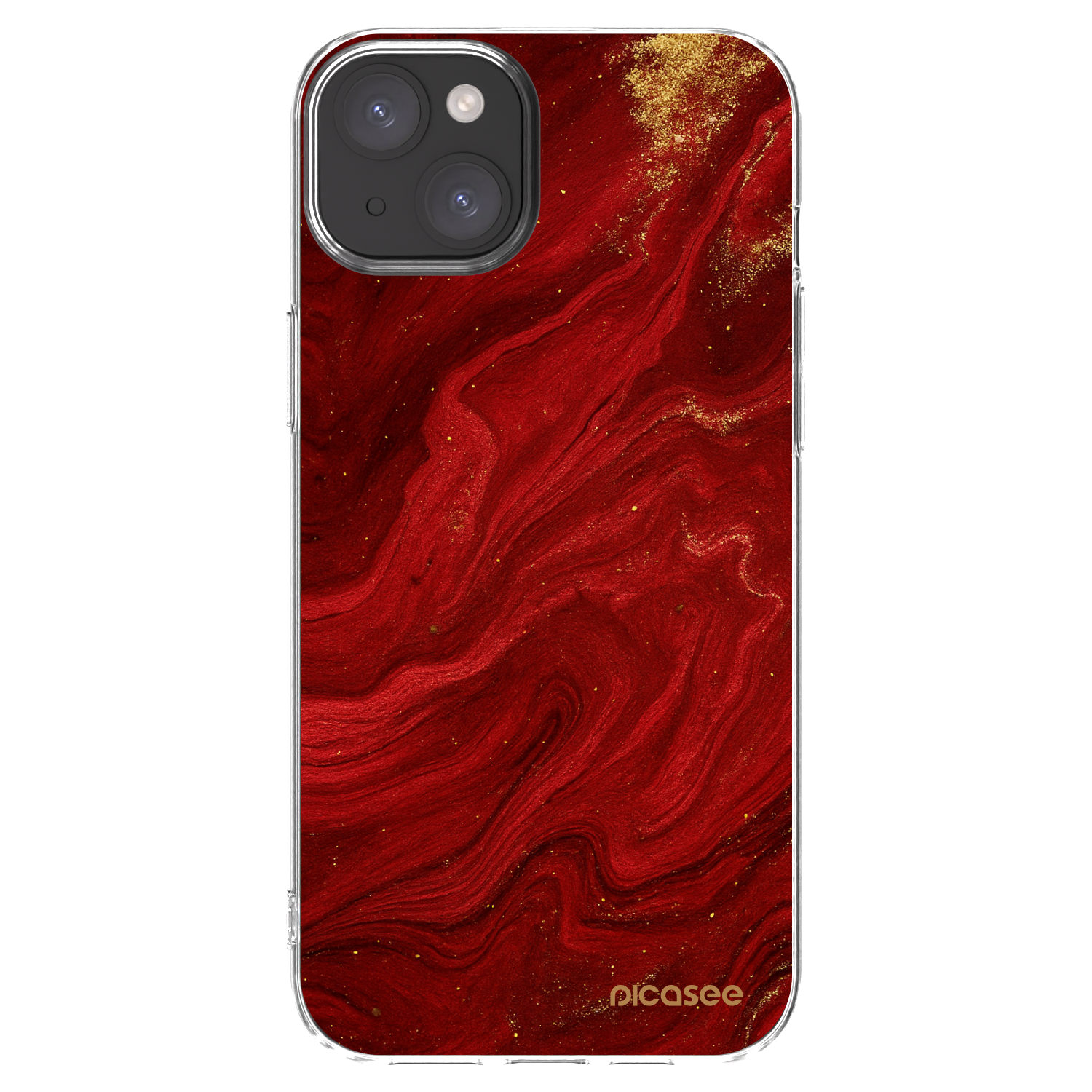 Picasee silikonski prozorni ovitek za Apple iPhone 15 Plus - Red