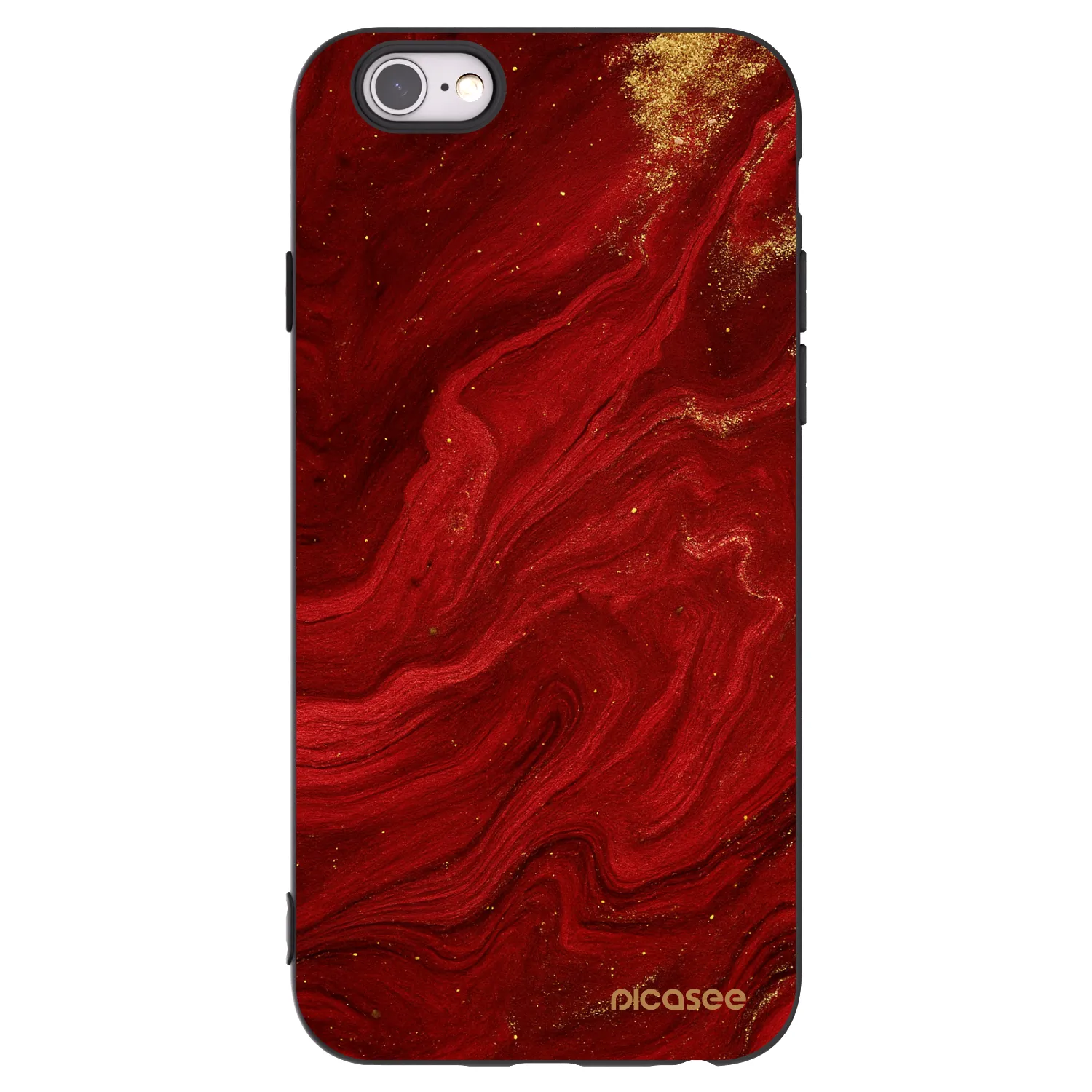 Picasee silikonski črni ovitek za Apple iPhone 6/6S - Red