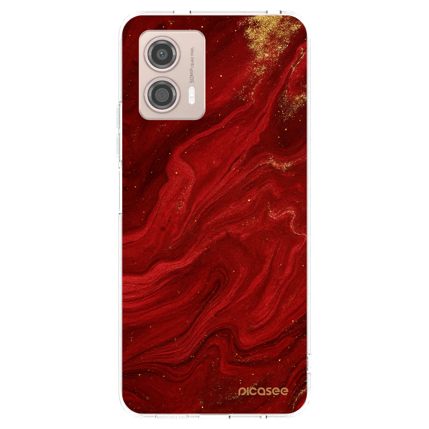 Picasee silikonski prozorni ovitek za Motorola Moto G53 5G - Red