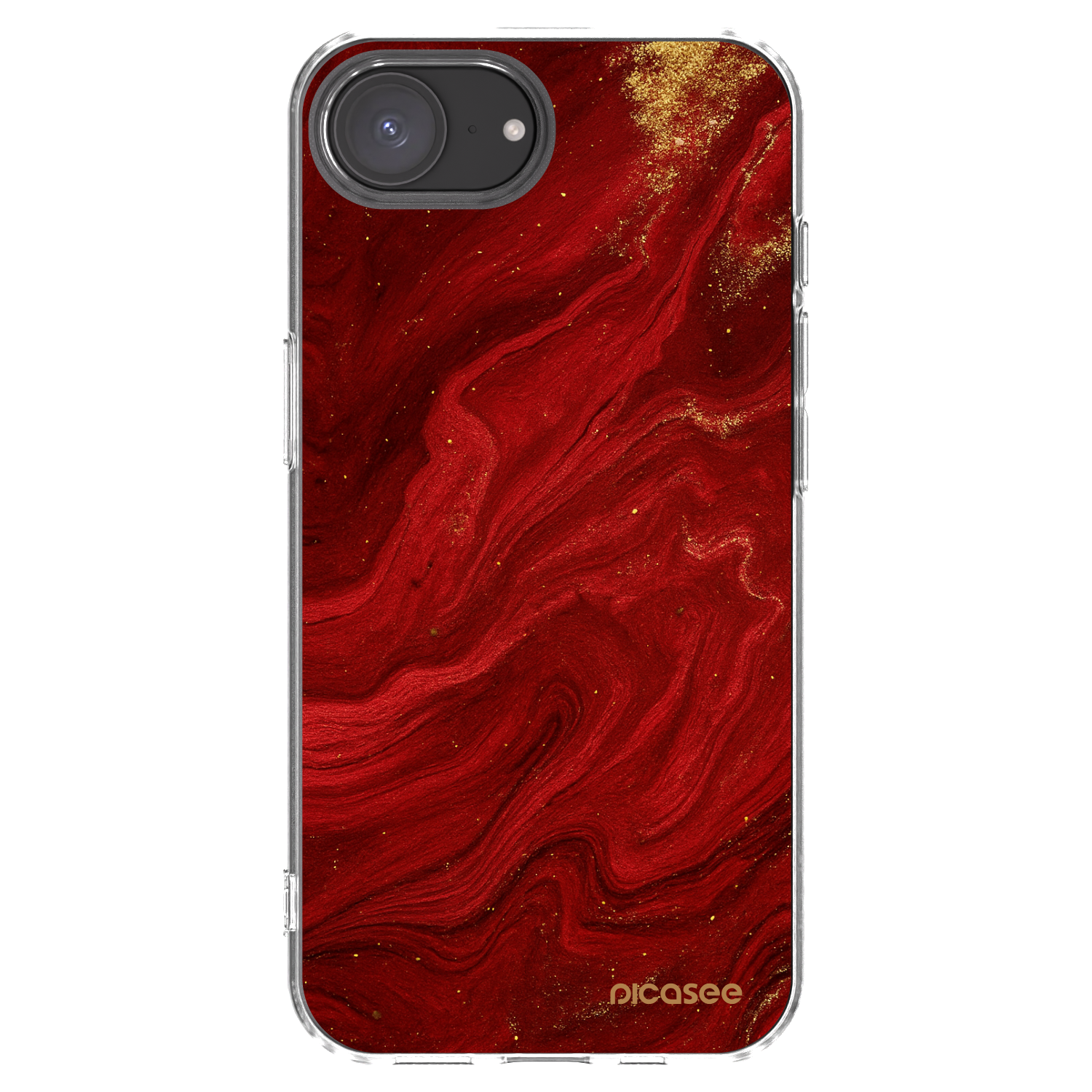 Picasee silikonski prozorni ovitek za Apple iPhone 16e - Red