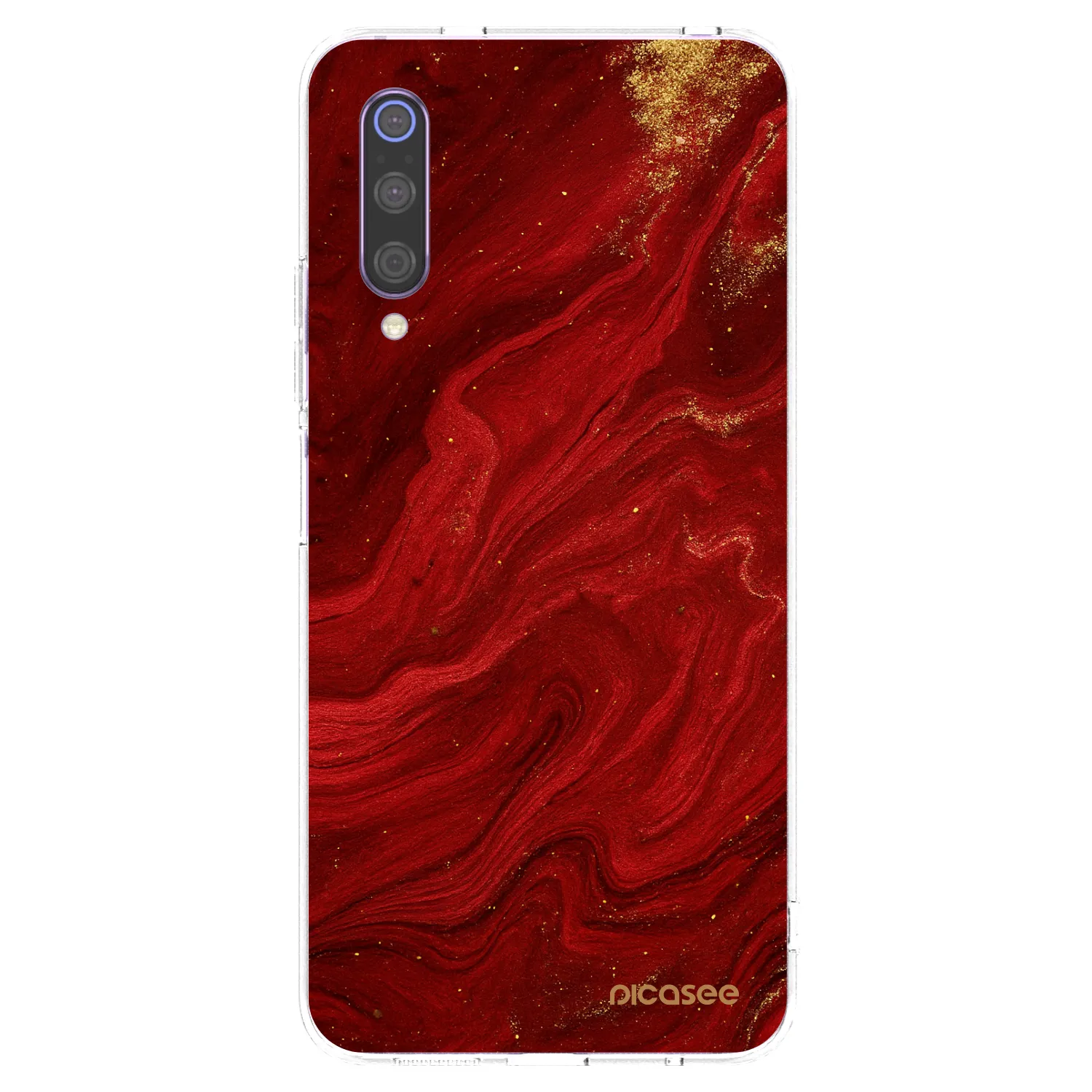 Picasee silikonski prozorni ovitek za Xiaomi Mi 9 - Red