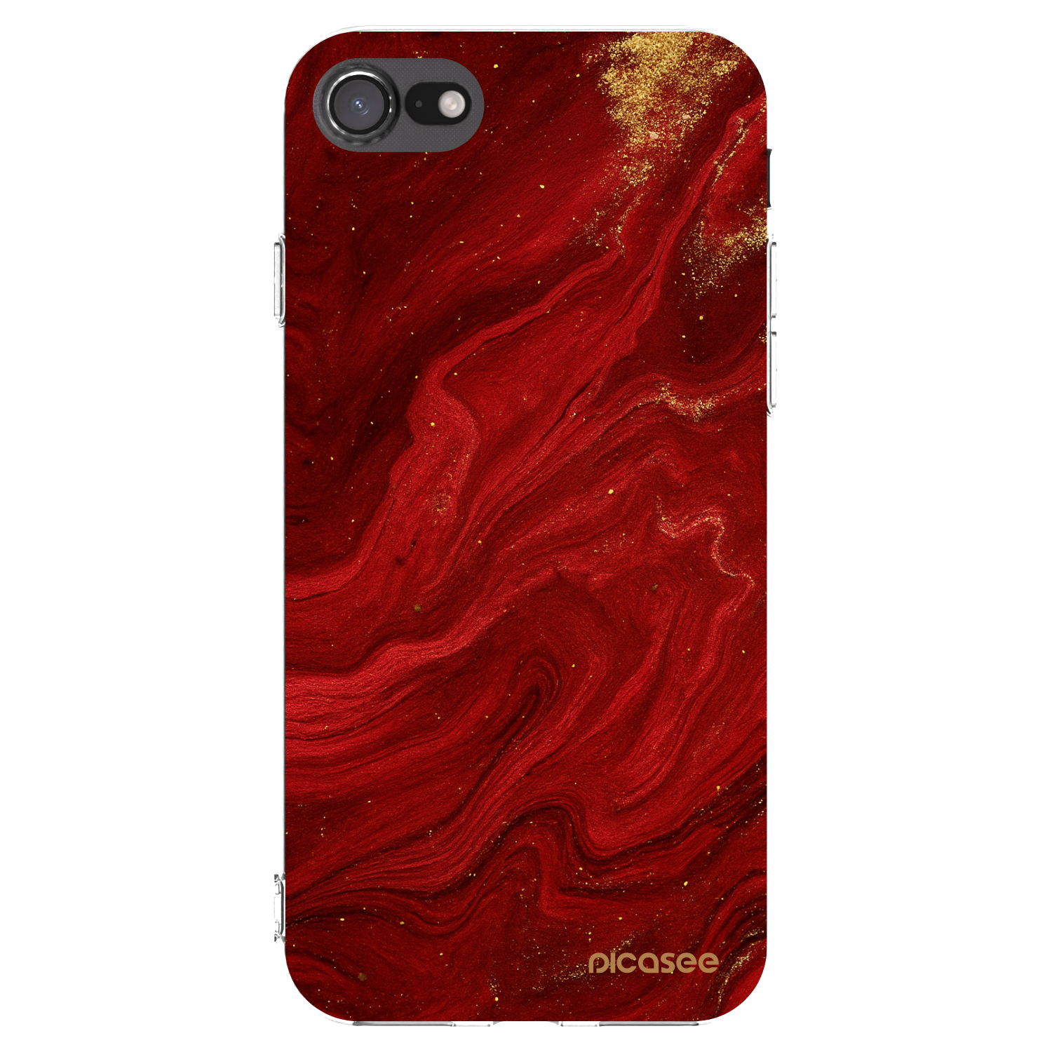 Picasee silikonski prozorni ovitek za Apple iPhone 7 - Red