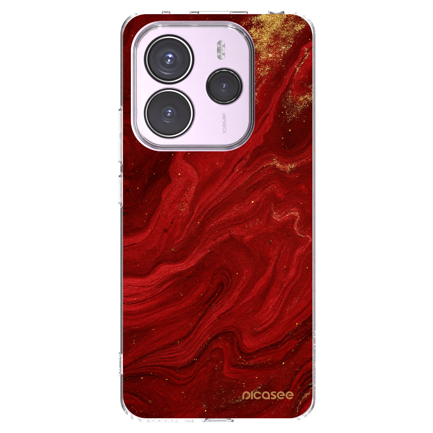 Picasee silikonski prozorni ovitek za Xiaomi Redmi Note 14 5G - Red