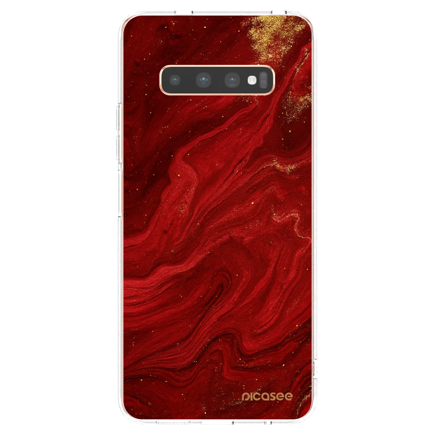 Picasee silikonski prozorni ovitek za Samsung Galaxy S10 Plus G975 - Red