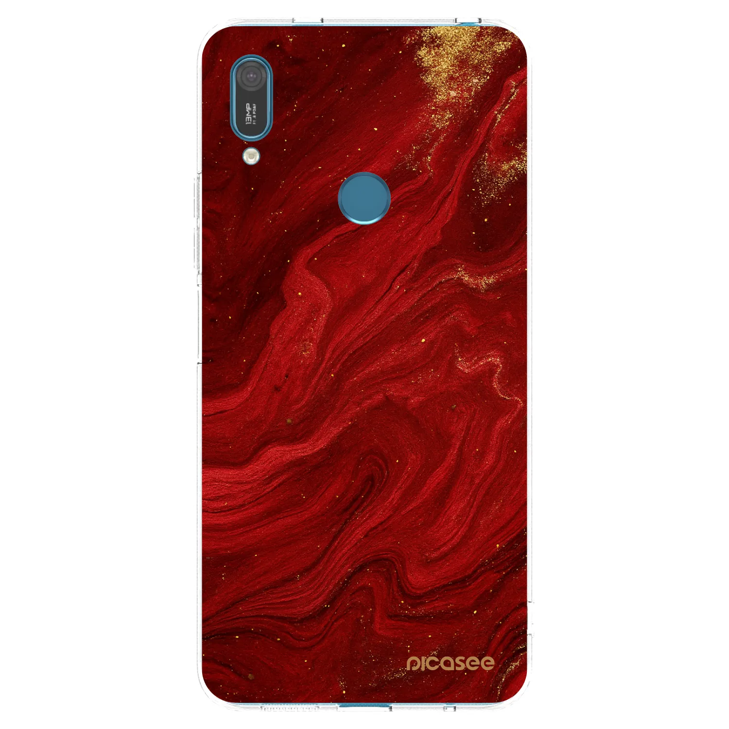 Picasee silikonski prozorni ovitek za Huawei Y7 2019 - Red